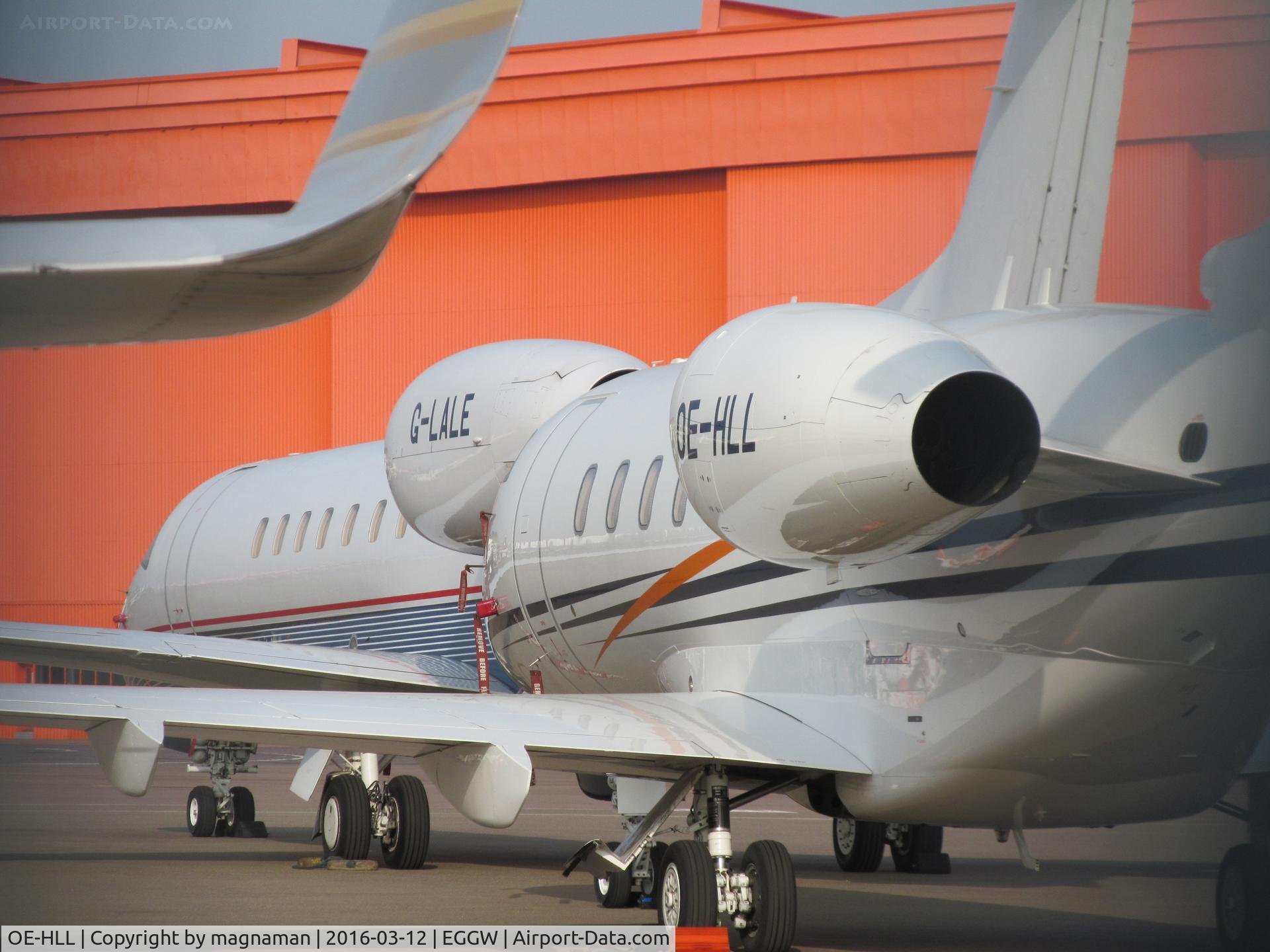 OE-HLL, 2011 Bombardier Challenger 300 (BD-100-1A10) C/N 20294, in the pack at luton