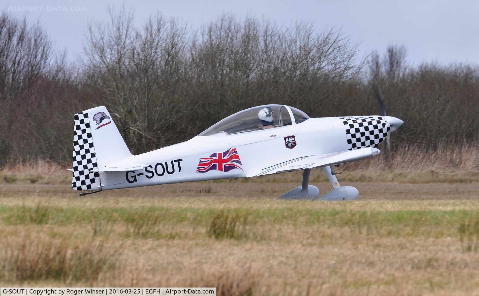 G-SOUT, 2006 Vans RV-8 C/N PFA 303-13295, Visiting RV-8 (Raven 5 of Team Raven) with new markings for the 2016 display season.