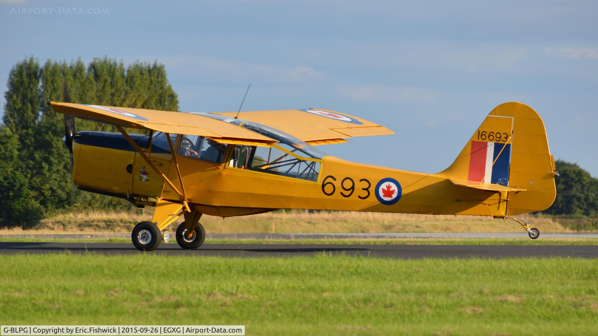 G-BLPG, 1959 Auster J-1N Alpha C/N 3395, 1. 16693 departing The Yorkshire Air Show, Church Fenton, Sept. 2015.