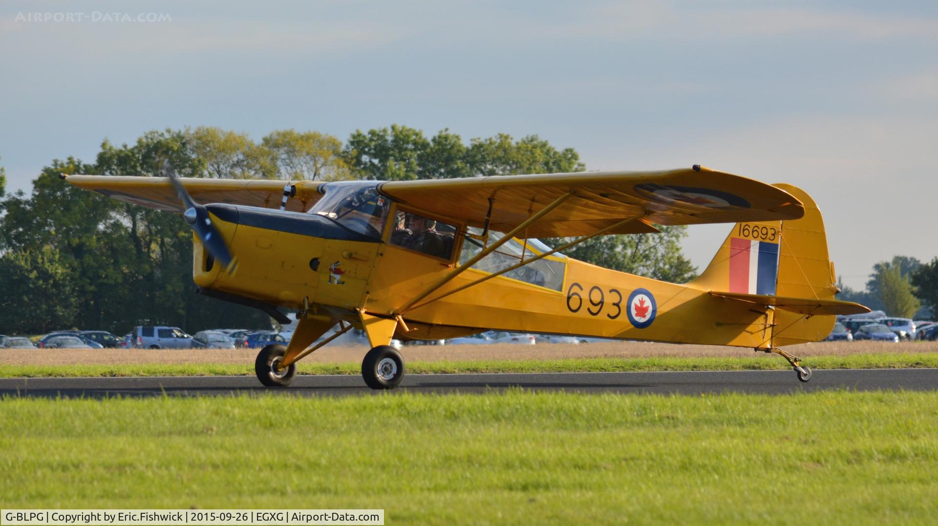 G-BLPG, 1959 Auster J-1N Alpha C/N 3395, 3. 16693 departing The Yorkshire Air Show, Church Fenton, Sept. 2015.