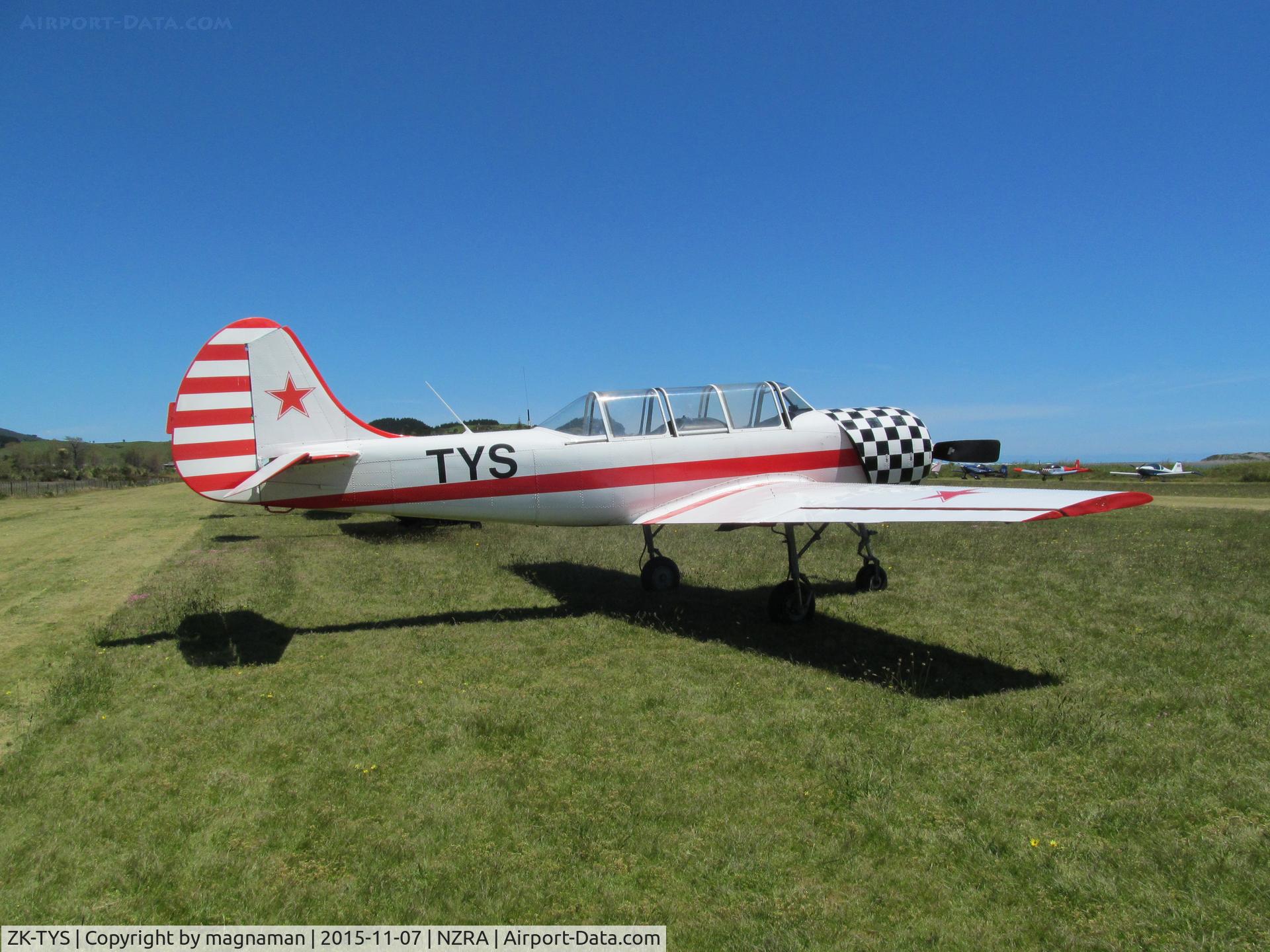 ZK-TYS, Yakovlev Yak-52 C/N 822809, nice yak at raglan