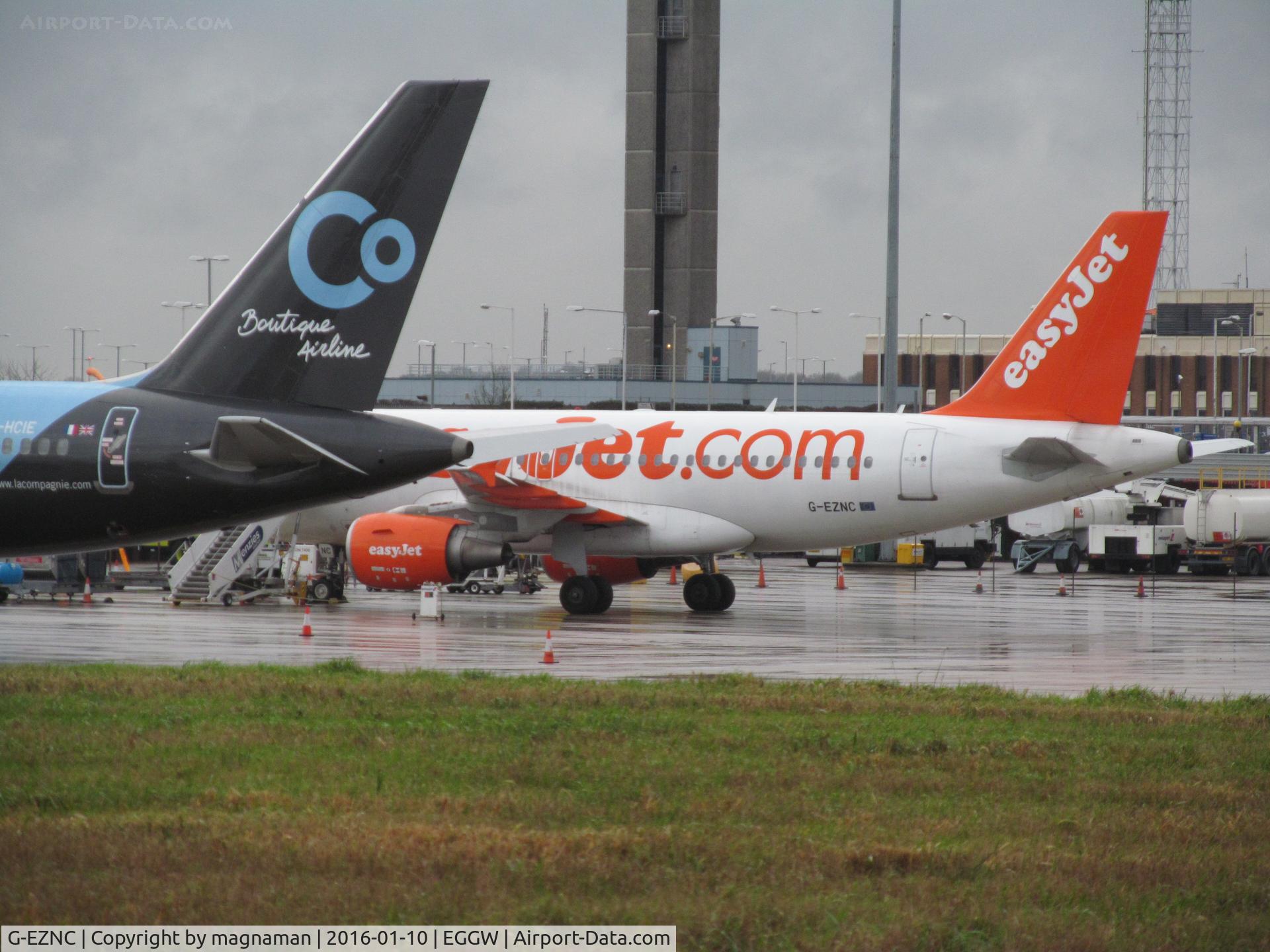 G-EZNC, 2003 Airbus A319-111 C/N 2050, at luton on apron