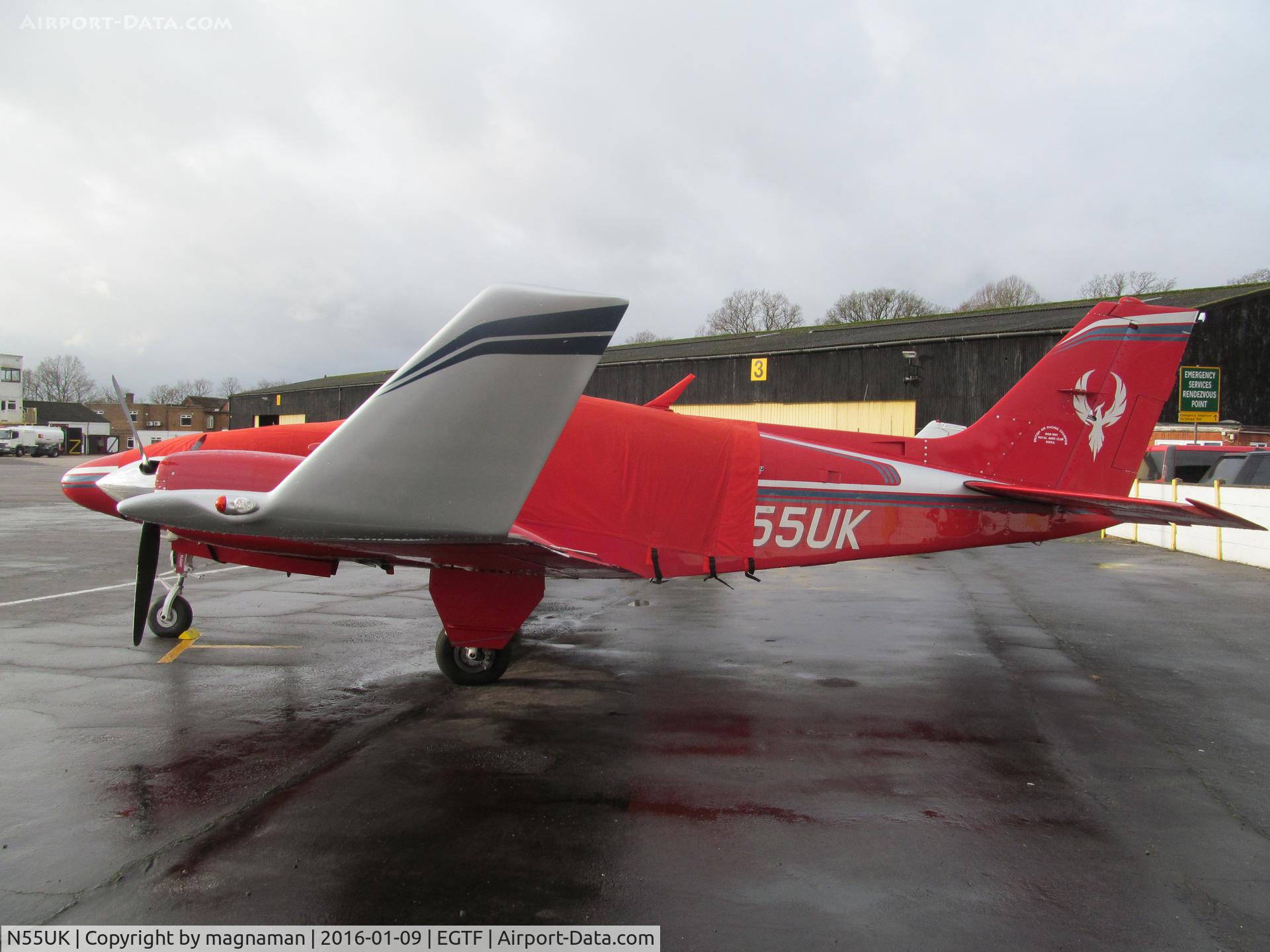 N55UK, 1978 Beech E-55 Baron Baron C/N TE-1128, red baron