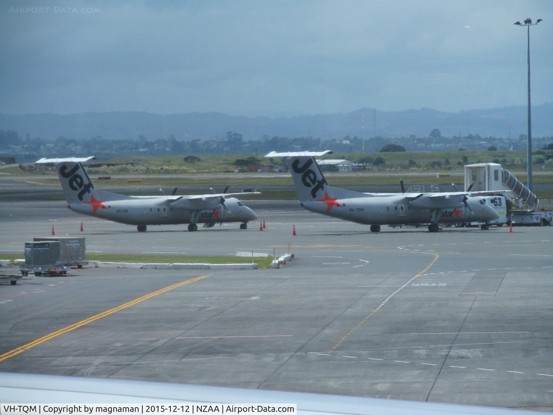 VH-TQM, 2004 De Havilland Canada DHC-8-315Q Dash 8 C/N 604, With VH-SBI next to it.