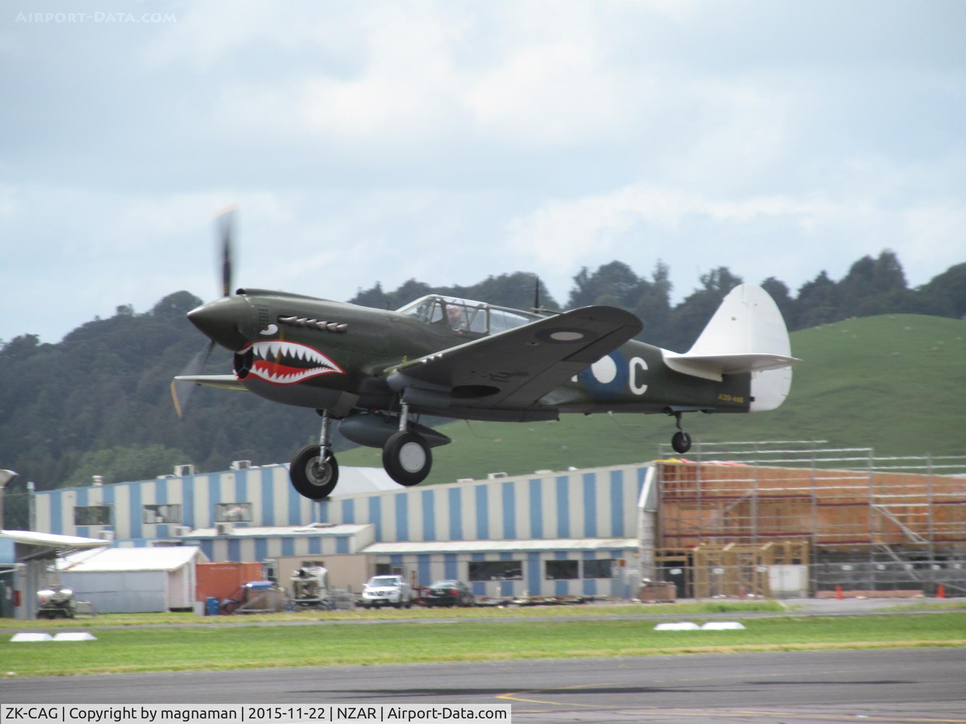 ZK-CAG, 1943 Curtiss P-40N Warhawk C/N 28492, fly by