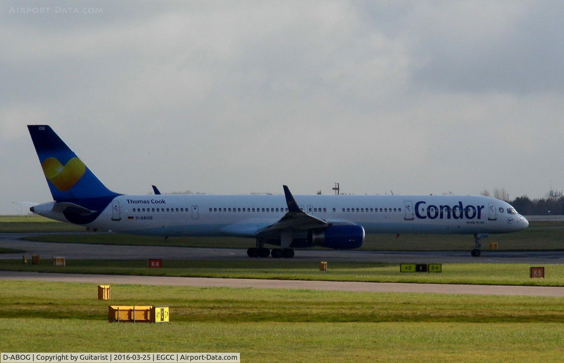 D-ABOG, 1999 Boeing 757-330 C/N 29014, At Manchester