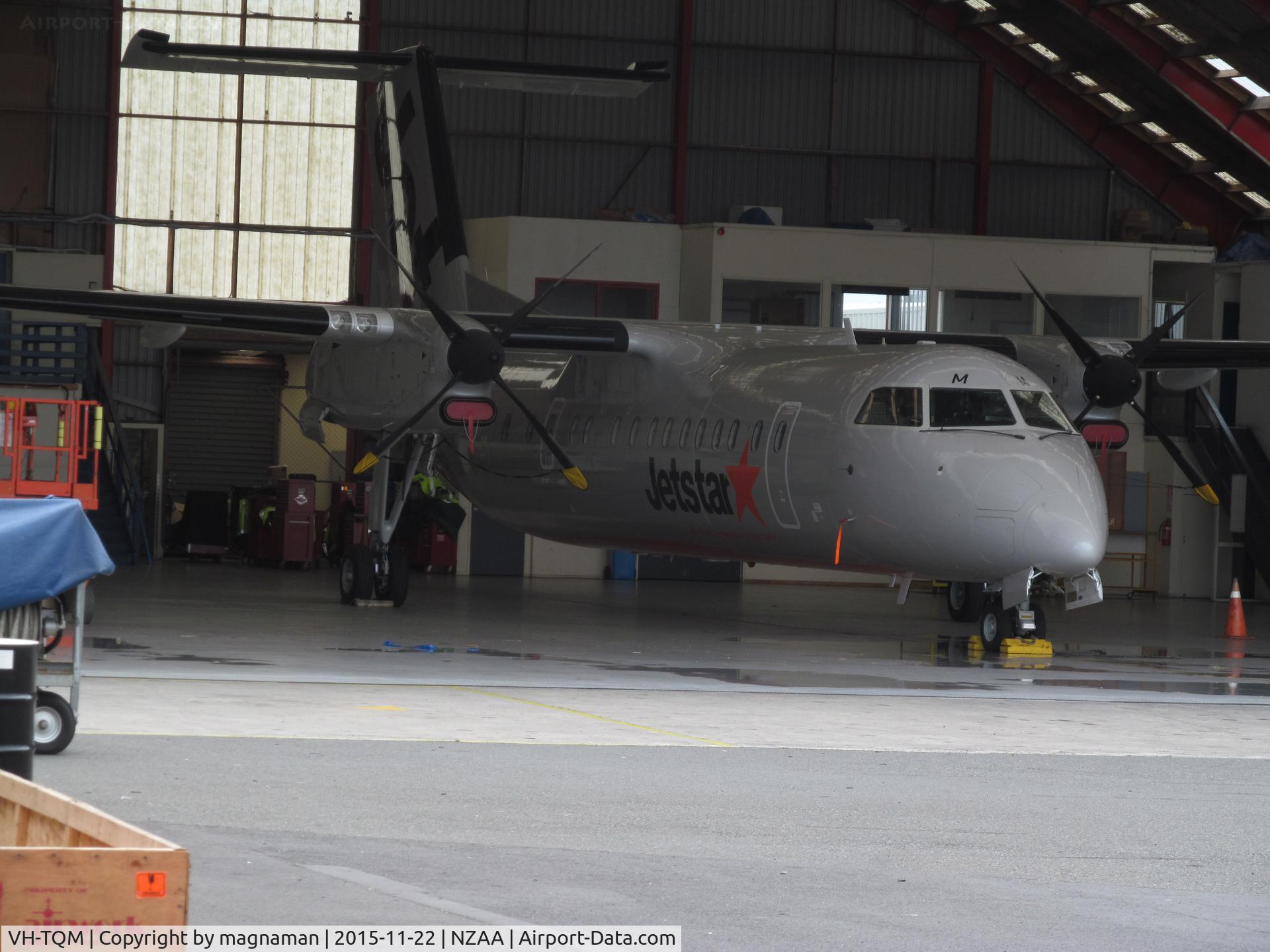 VH-TQM, 2004 De Havilland Canada DHC-8-315Q Dash 8 C/N 604, at AKL - new domestic service