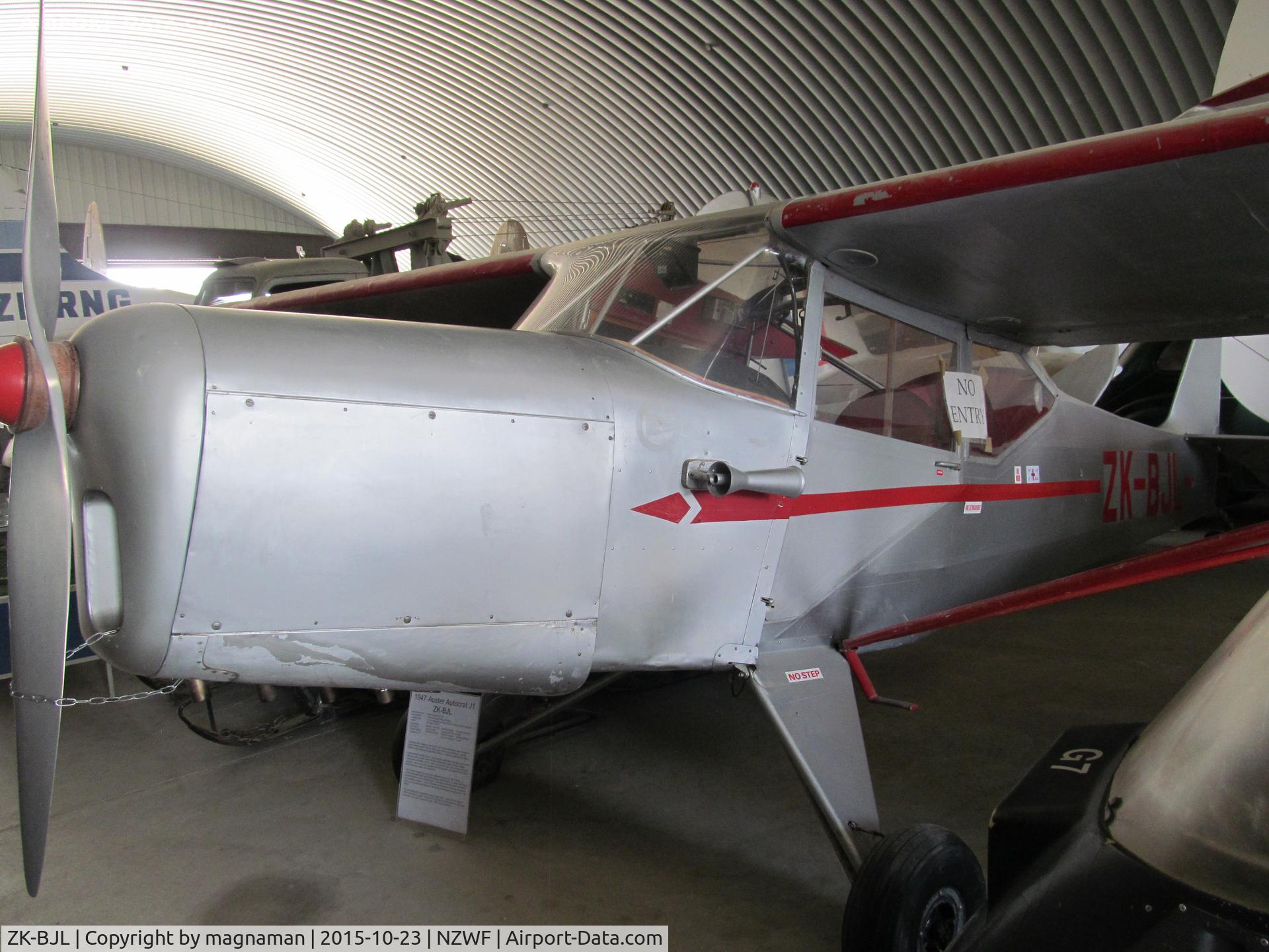 ZK-BJL, 1946 Auster J-1 Autocrat C/N 2327, IN museum at Wanaka