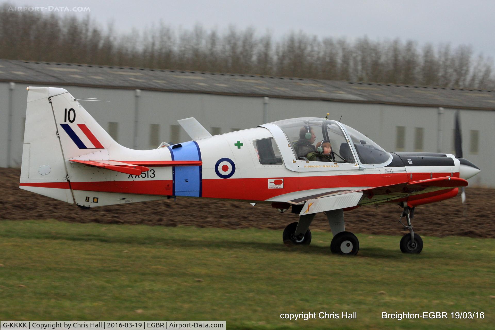 G-KKKK, 1973 Scottish Aviation Bulldog T.1 C/N BH120/199, at Breighton airfield