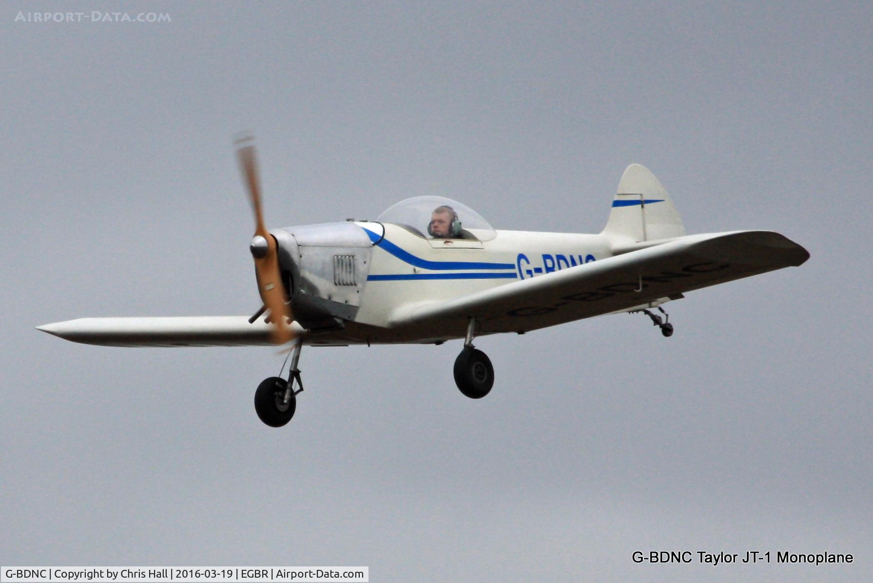G-BDNC, 1984 Taylor JT-1 Monoplane C/N PFA 1454, at Breighton airfield