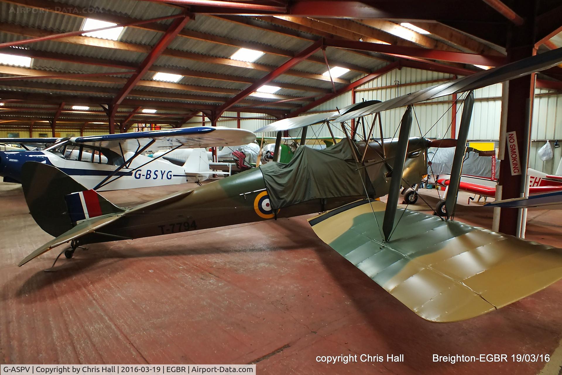 G-ASPV, 1941 De Havilland DH-82A Tiger Moth II C/N 84167, at Breighton airfield