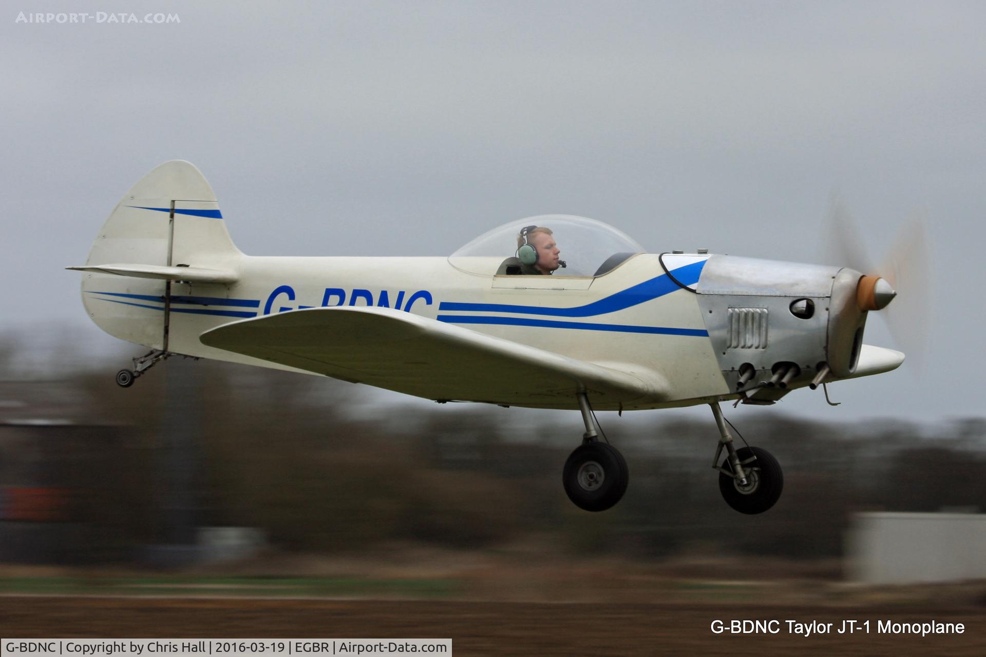 G-BDNC, 1984 Taylor JT-1 Monoplane C/N PFA 1454, at Breighton airfield