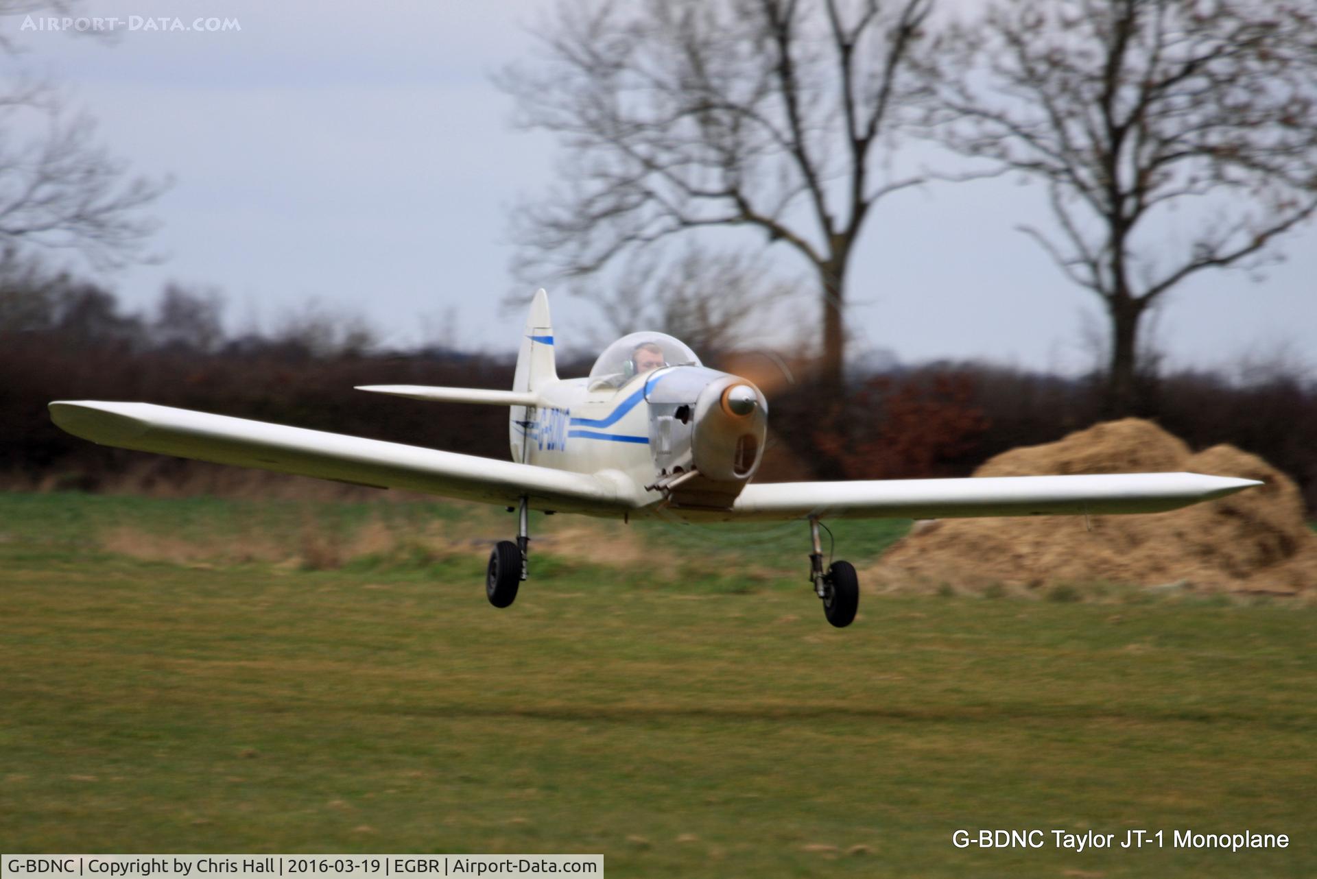 G-BDNC, 1984 Taylor JT-1 Monoplane C/N PFA 1454, at Breighton airfield