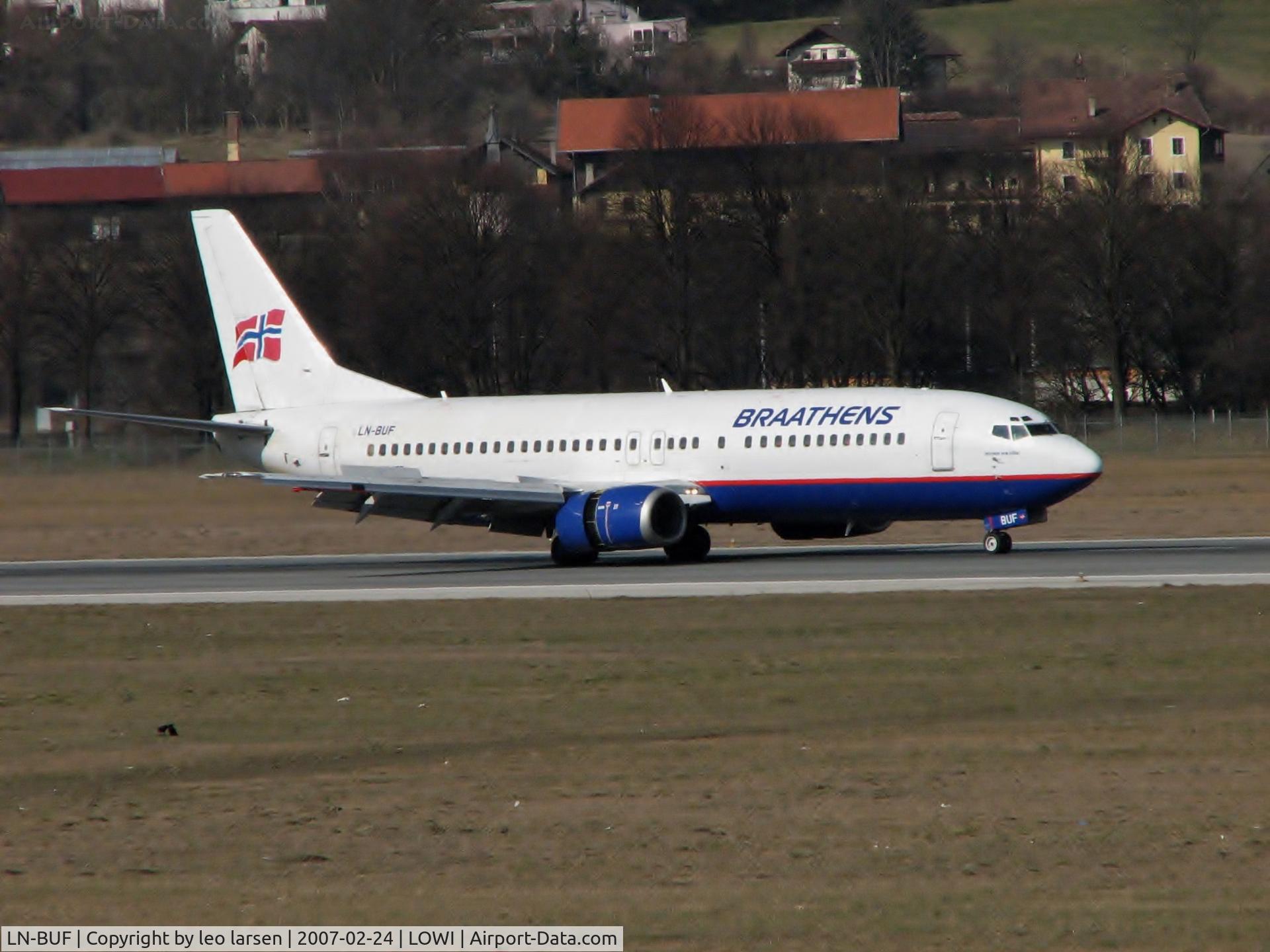 LN-BUF, 1997 Boeing 737-405 C/N 25795, Innsbruck 24.2.07