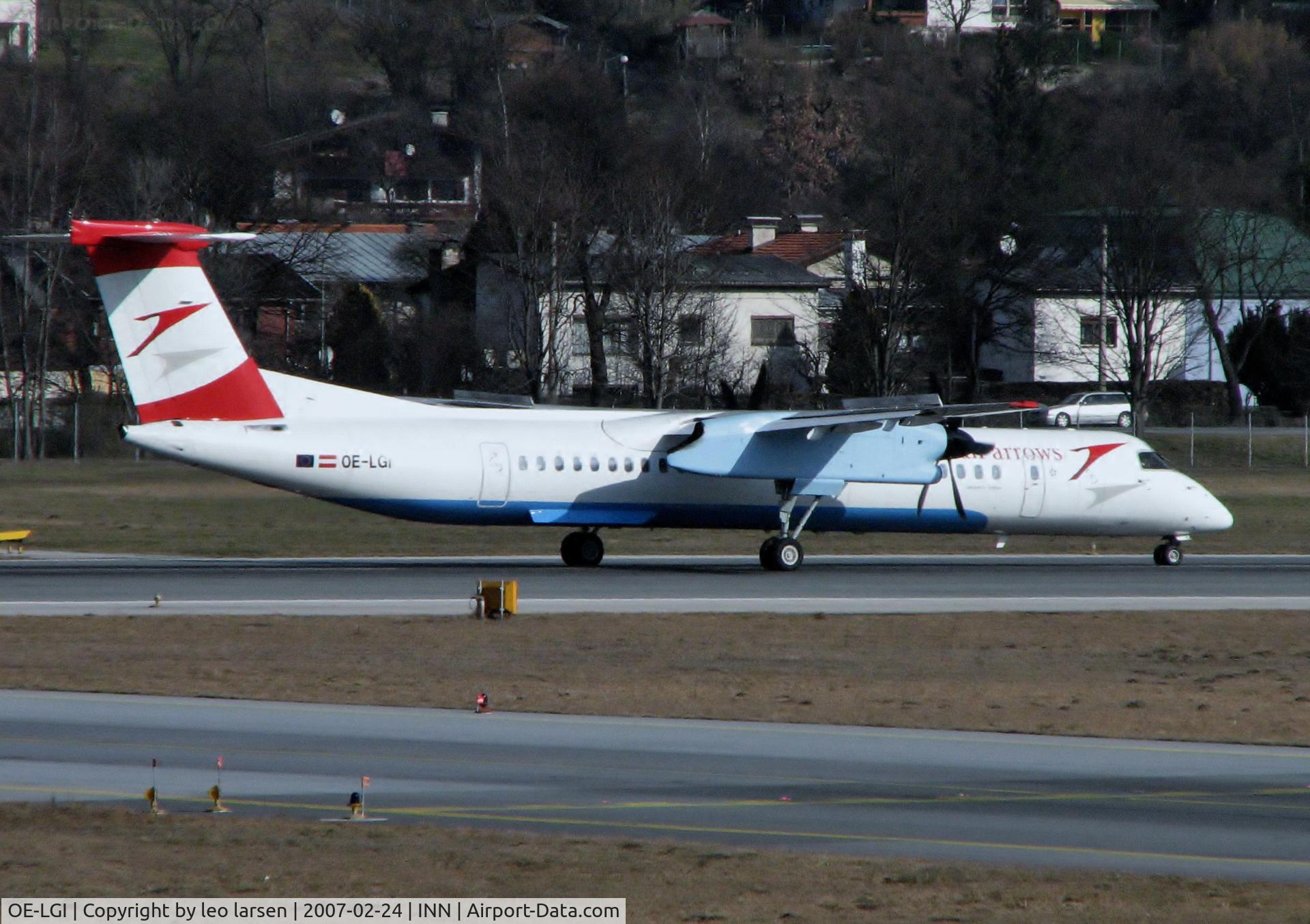 OE-LGI, 2004 De Havilland Canada DHC-8-402Q Dash 8 C/N 4100, Innsbruck 24.2.07