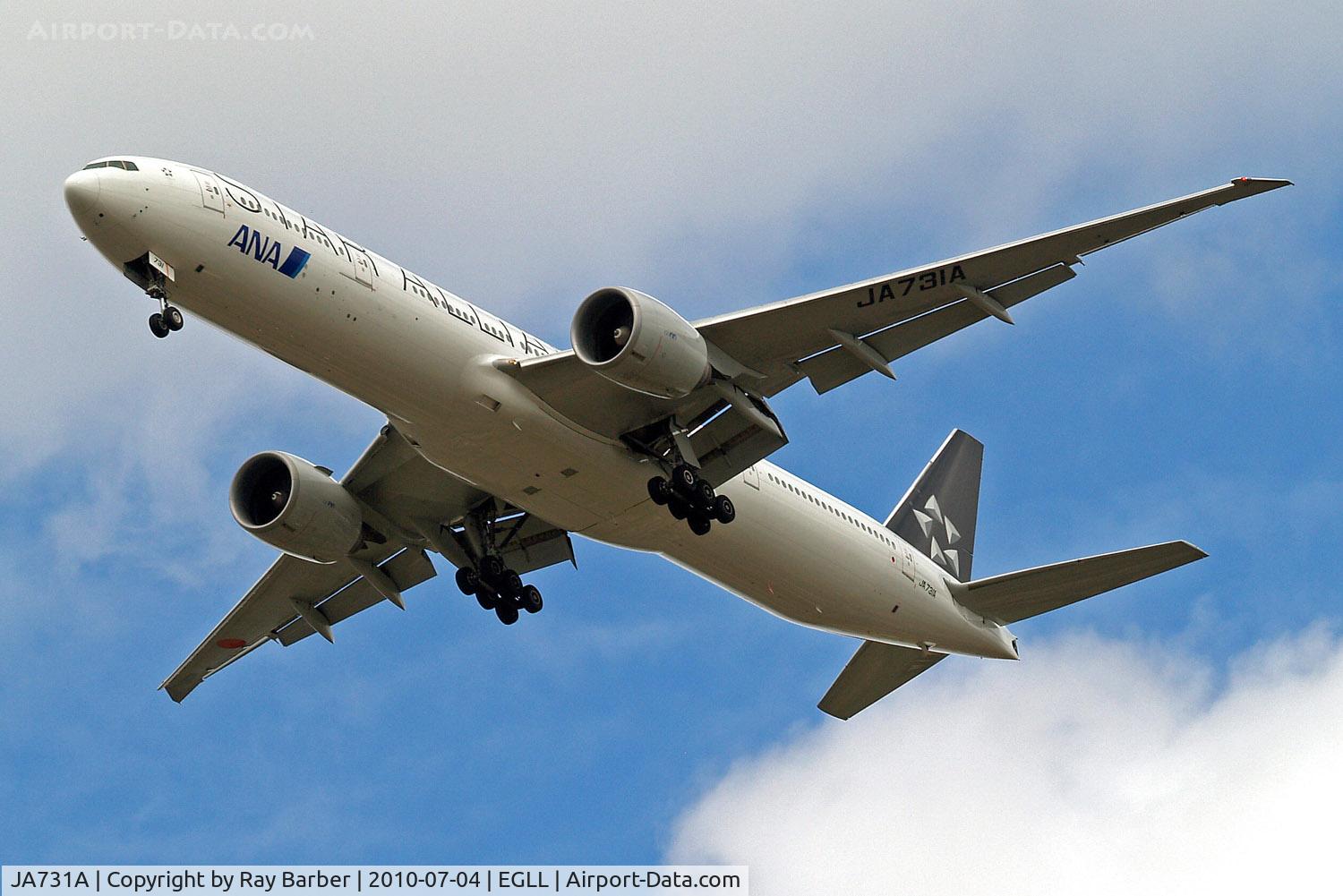 JA731A, 2004 Boeing 777-381/ER C/N 28281, Boeing  777-381ER [28281] (All Nippon Airways) Home~G 04/07/2010. On approach 27R.