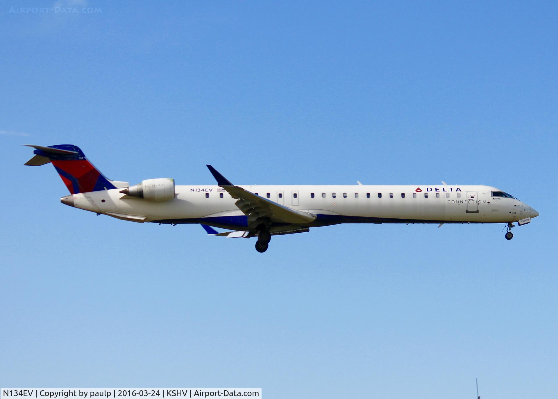 N134EV, 2009 Bombardier CRJ-900ER (CL-600-2D24) C/N 15223, At Shreveport Regional.