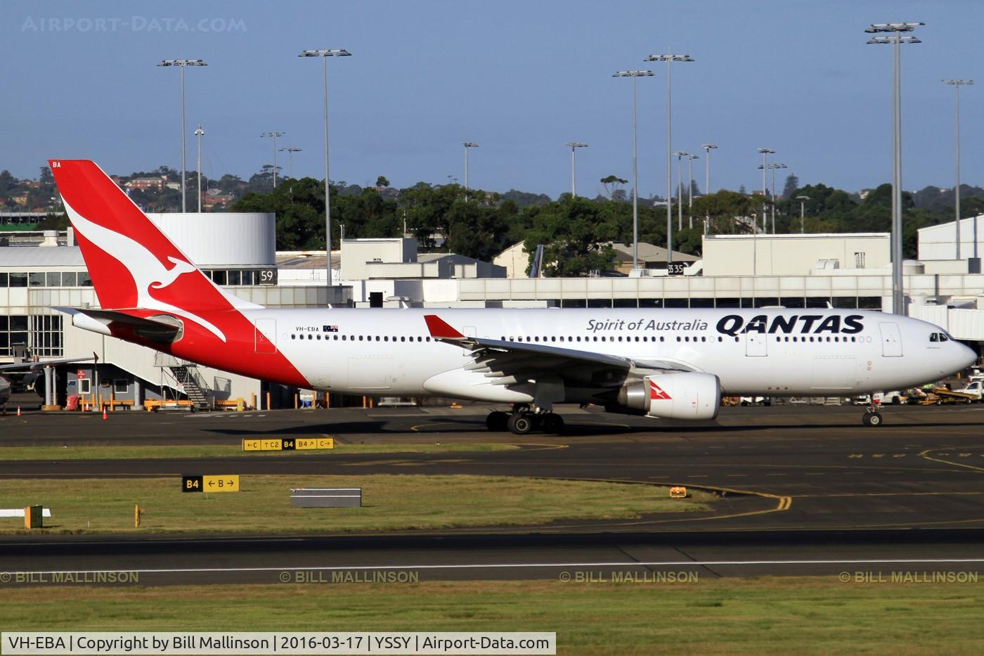 VH-EBA, 2002 Airbus A330-201 C/N 0508, taxi towards 34R