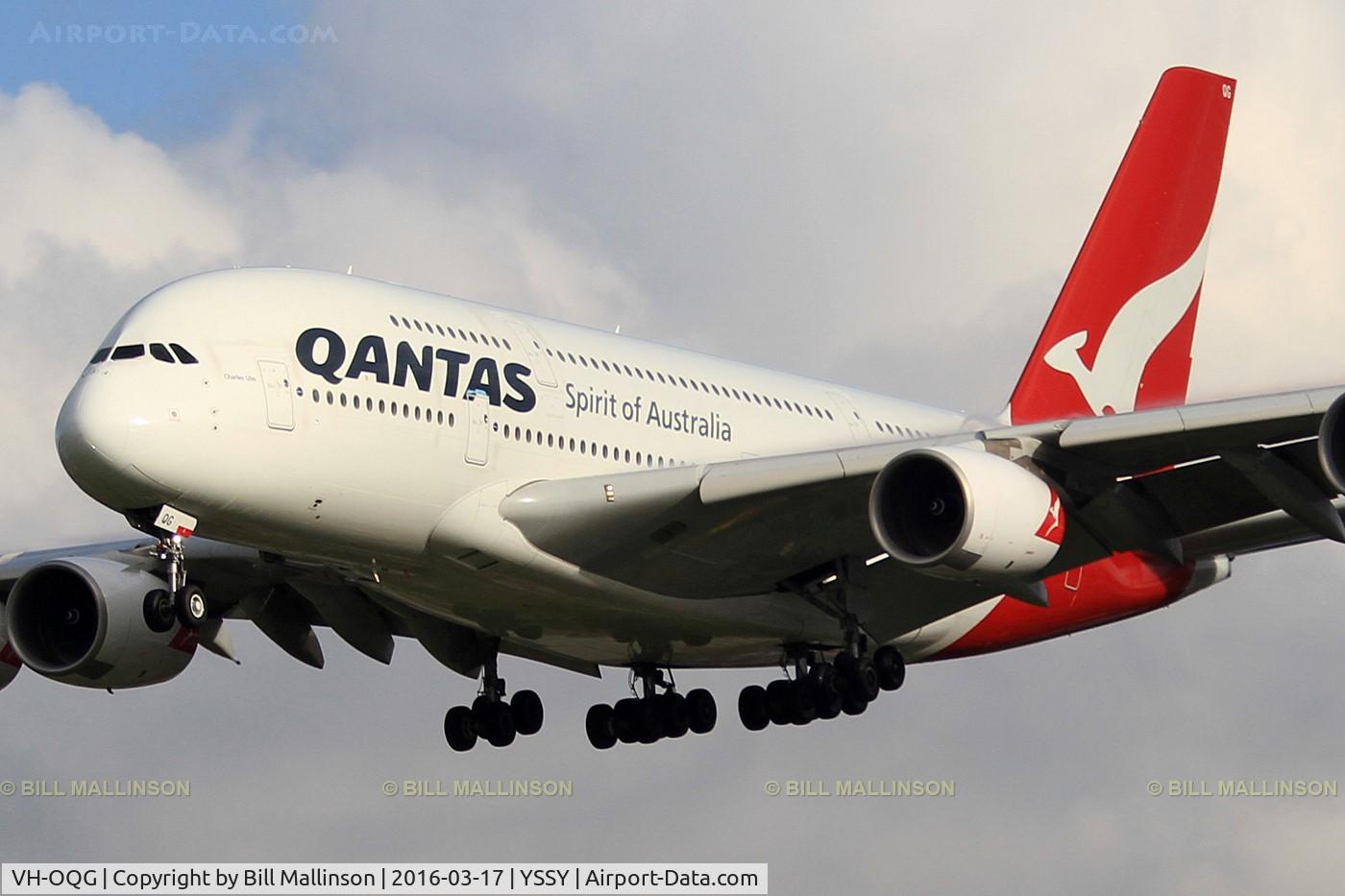 VH-OQG, 2009 Airbus A380-842 C/N 047, finals to 16R