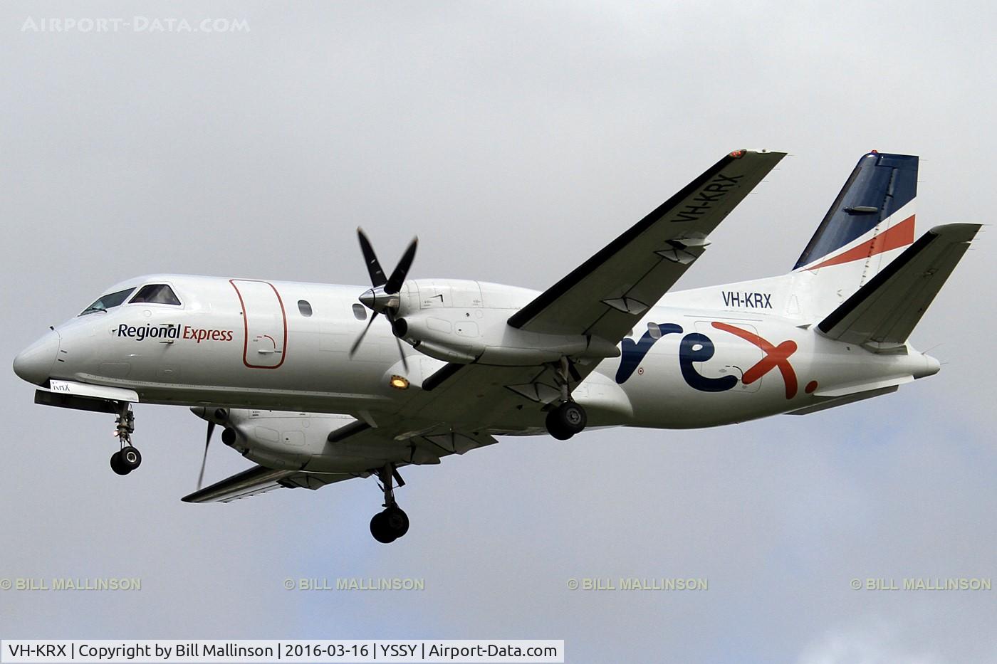 VH-KRX, 1991 Saab 340B C/N 340B-290, finals to 16R