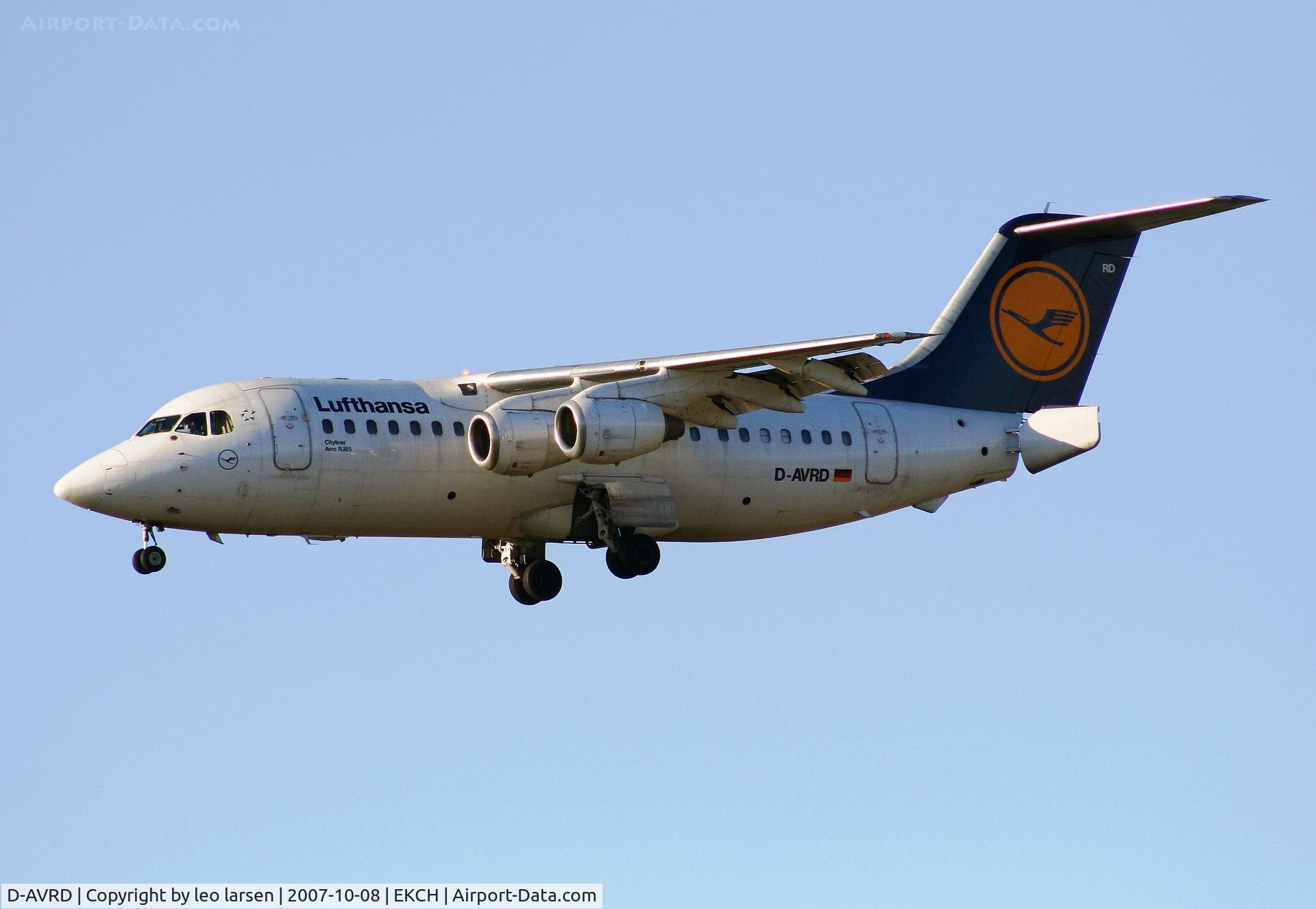 D-AVRD, 1995 British Aerospace Avro 146-RJ85 C/N E.2257, Copenhagen 8.10.07