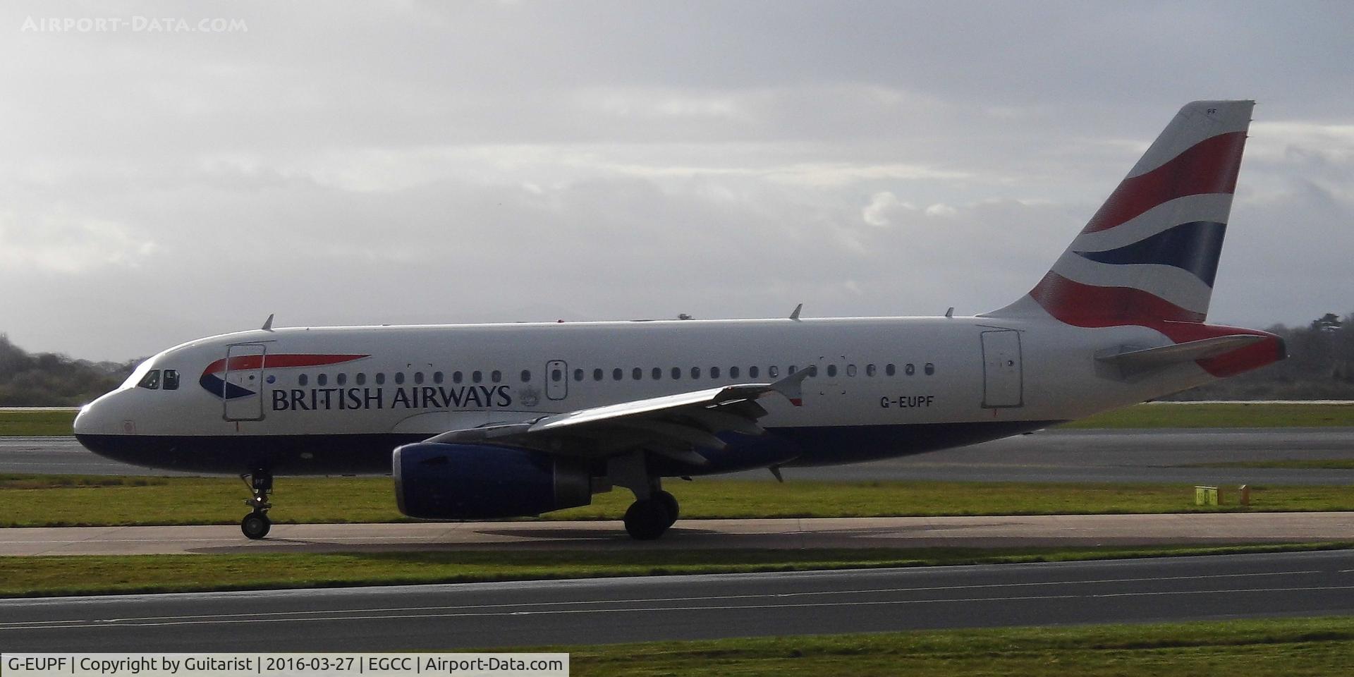 G-EUPF, 2000 Airbus A319-131 C/N 1197, At Manchester