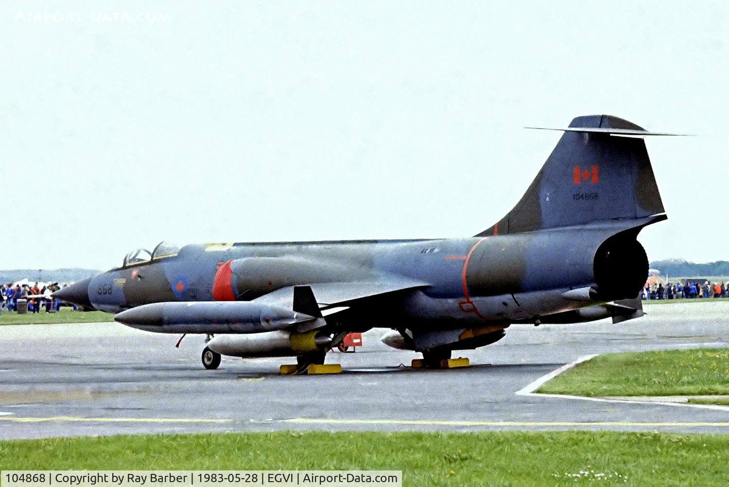 104868, Lockheed CF-104 Starfighter C/N 683A-1168, Lockheed CF-104 Starfighter [683A-1168] (Royal Canadian Air Force) RAF Mildenhall~G 28/05/1983. From a slide.
