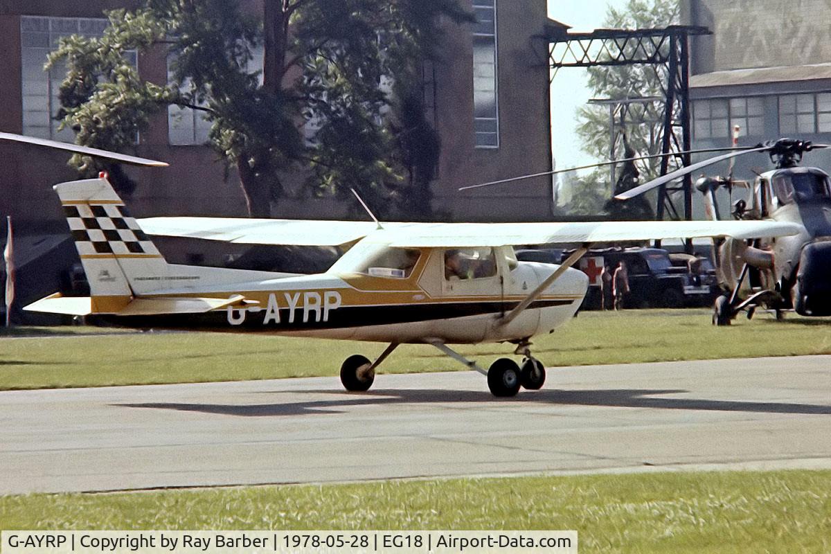 G-AYRP, 1971 Reims FA150L Aerobat C/N 0101, R/Cessna FA.150L Aerobat [0101] Bassingbourn~G 28/05/1978. From a slide.