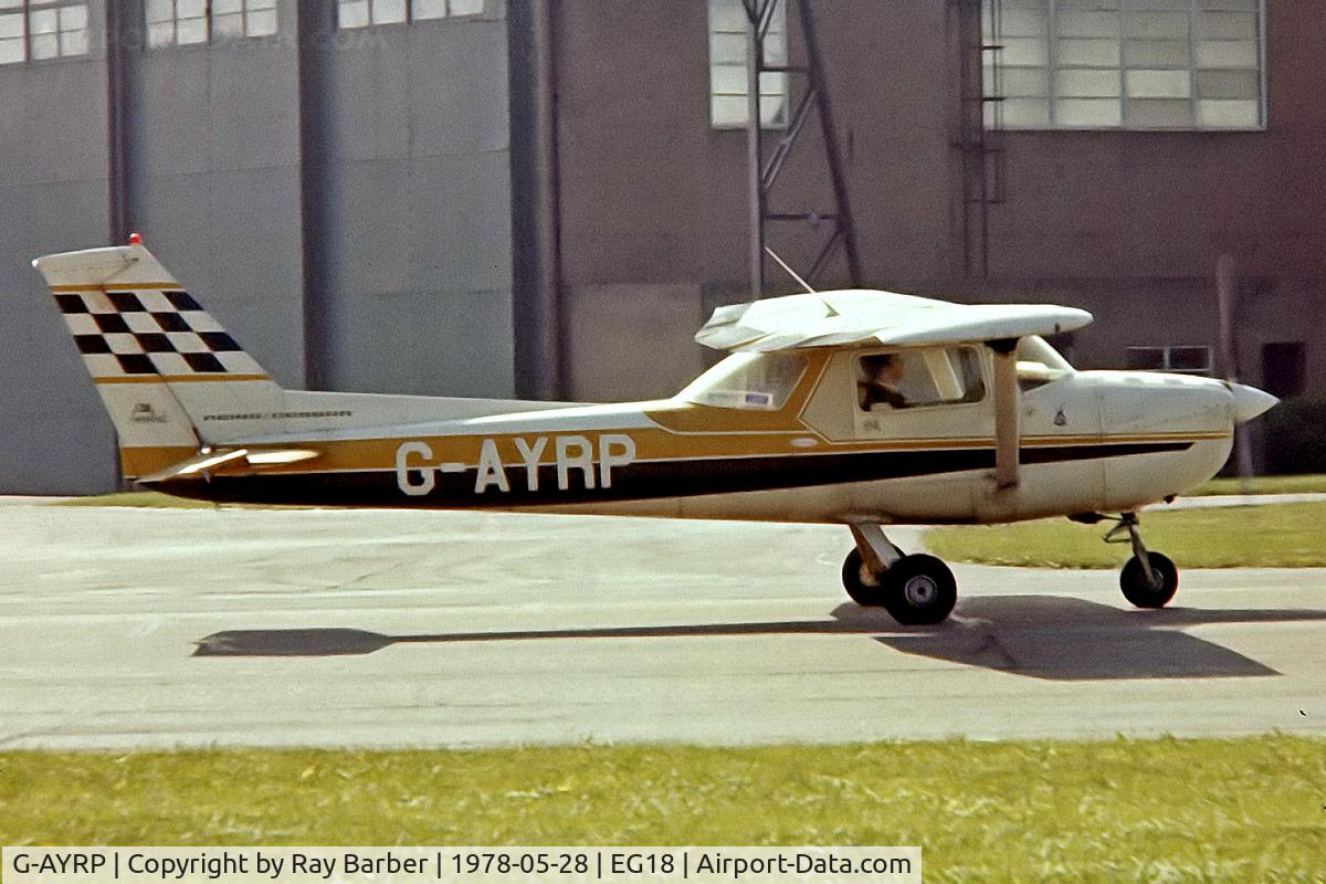 G-AYRP, 1971 Reims FA150L Aerobat C/N 0101, R/Cessna FA.150L Aerobat [0101] Bassingbourn~G 28/05/1978. From a slide.
