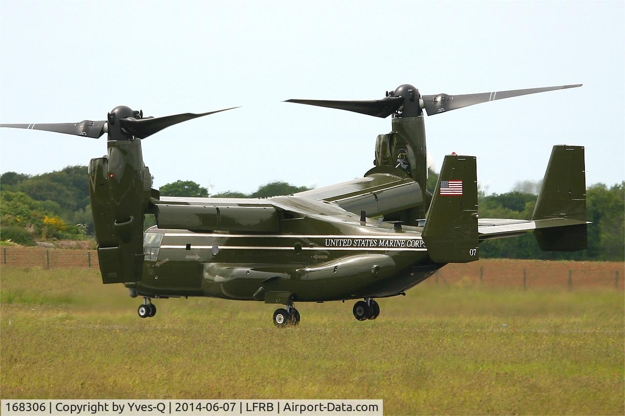 168306, Bell-Boeing MV-22B Osprey C/N D0223, Presidential USMC Bell-Boing MV-22B Osprey (Code 07-cn D0223), Landing rwy 25L, Brest-Bretagne airport (LFRB-BES)