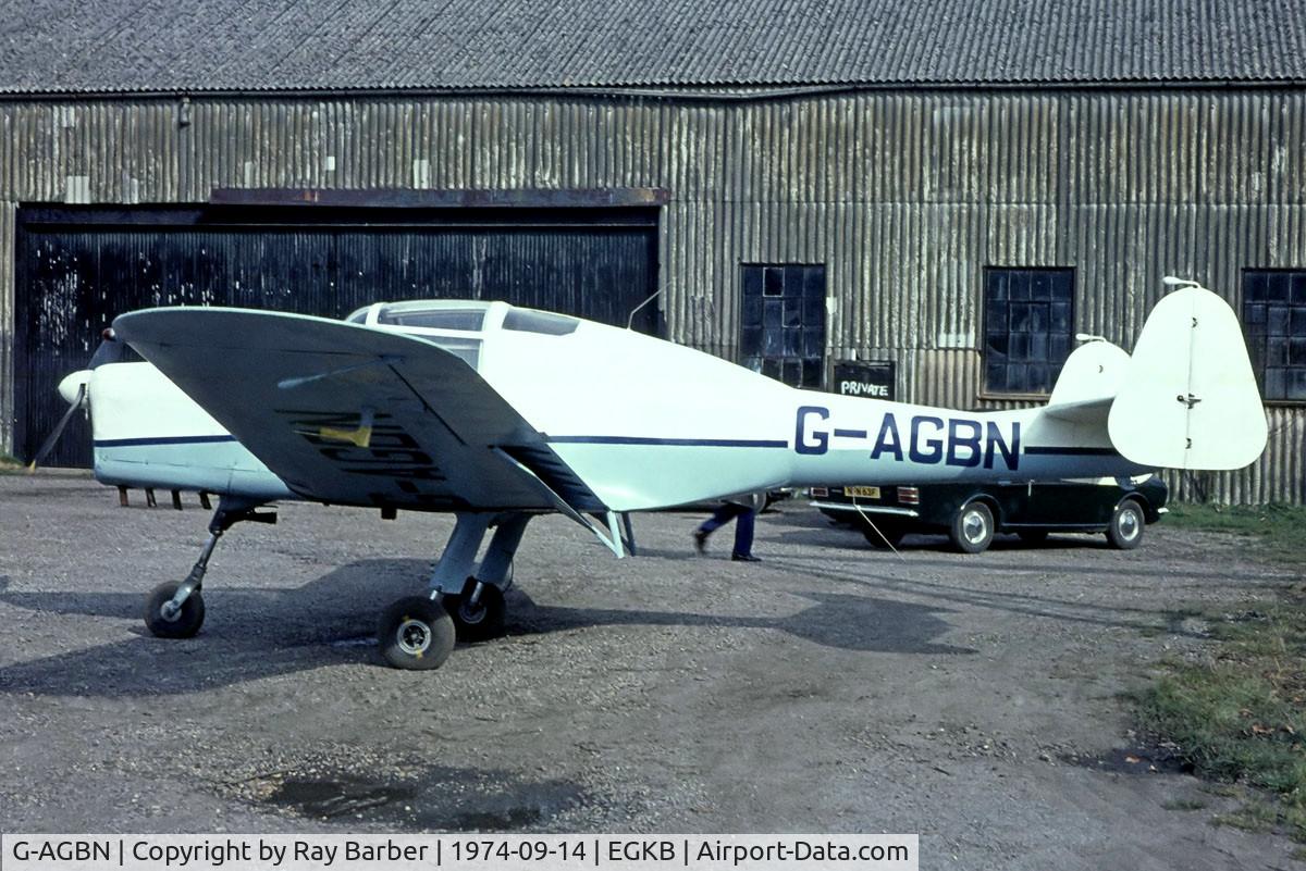 G-AGBN, 1941 General Aircraft GAL-42 Cygnet II C/N GAL/42/111, General Aircraft GAL-42 Cygnet II [GAL/42/111] Biggin Hill~G 14/09/1974. From a slide.