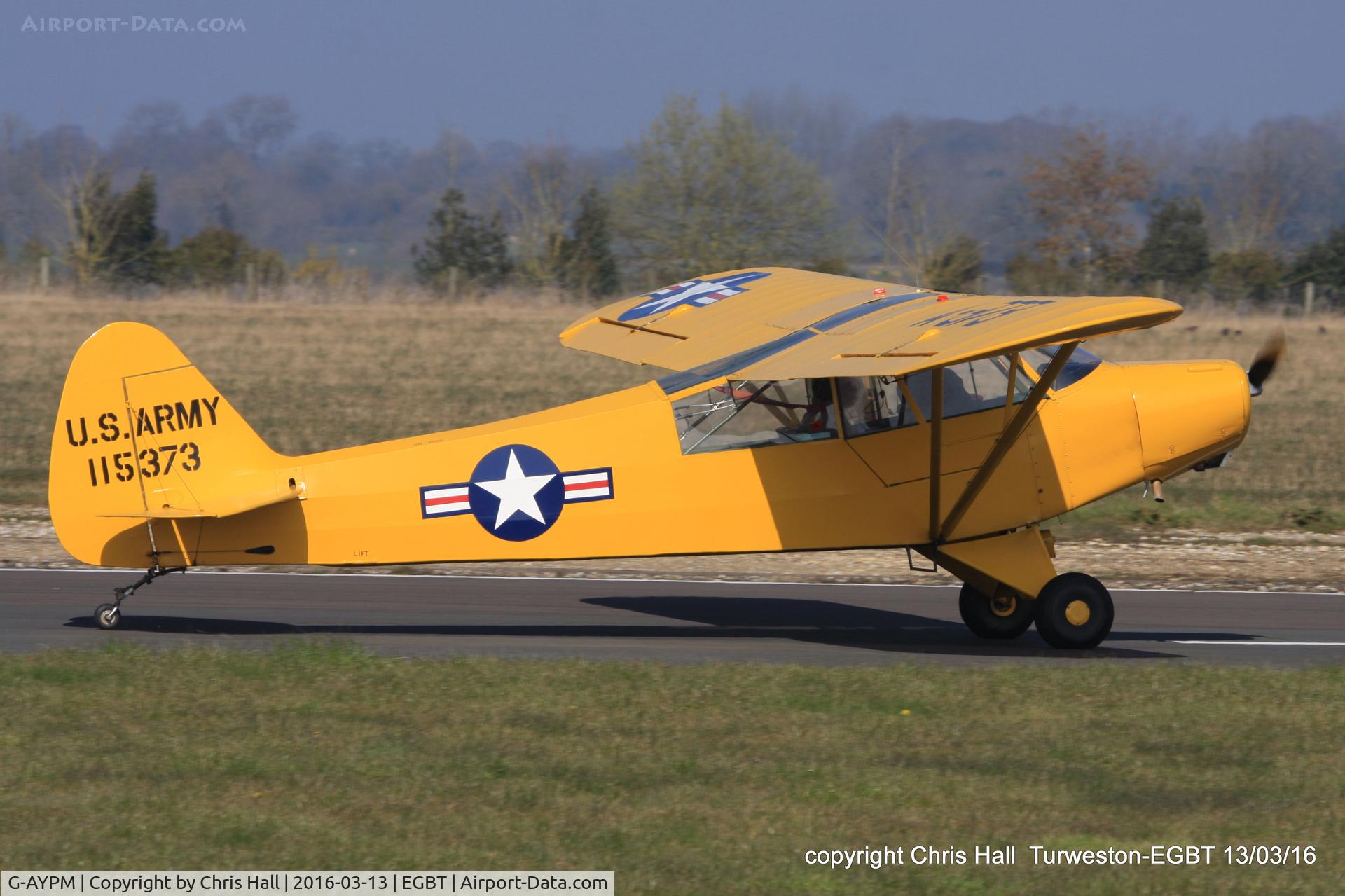 G-AYPM, 1951 Piper L-18C Super Cub C/N 18-1373, at the Vintage Aircraft Club spring rally
