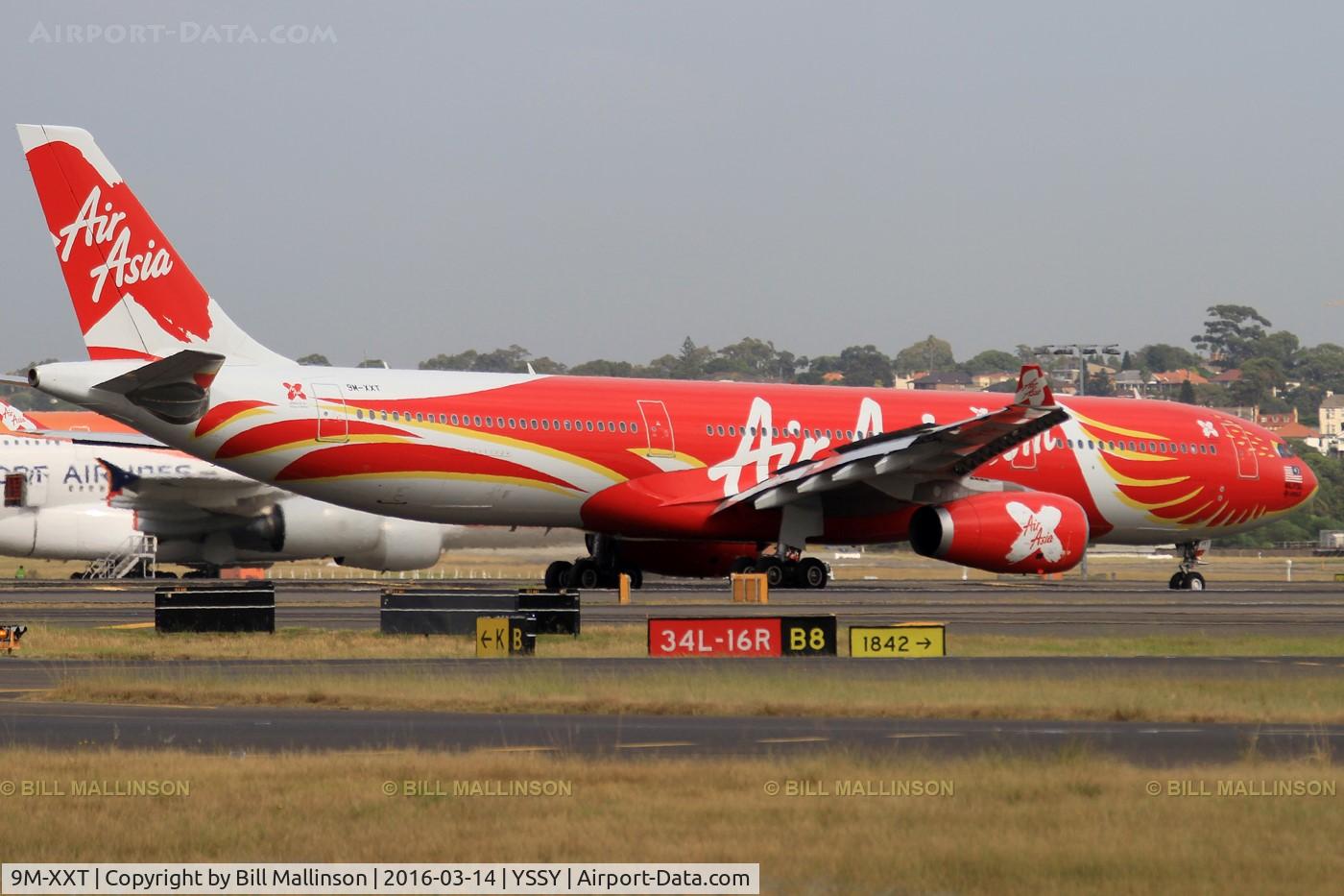 9M-XXT, 2014 Airbus A330-343 C/N 1549, taxiing from 34L