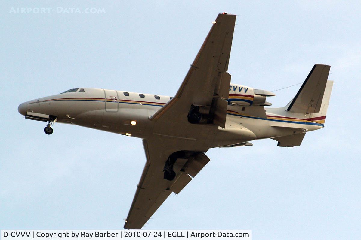 D-CVVV, 2007 Cessna 560 Citation XLS C/N 560-5723, Cessna Citation Excel S [560-5723] Home~G 24/07/2010. On approach 27R.