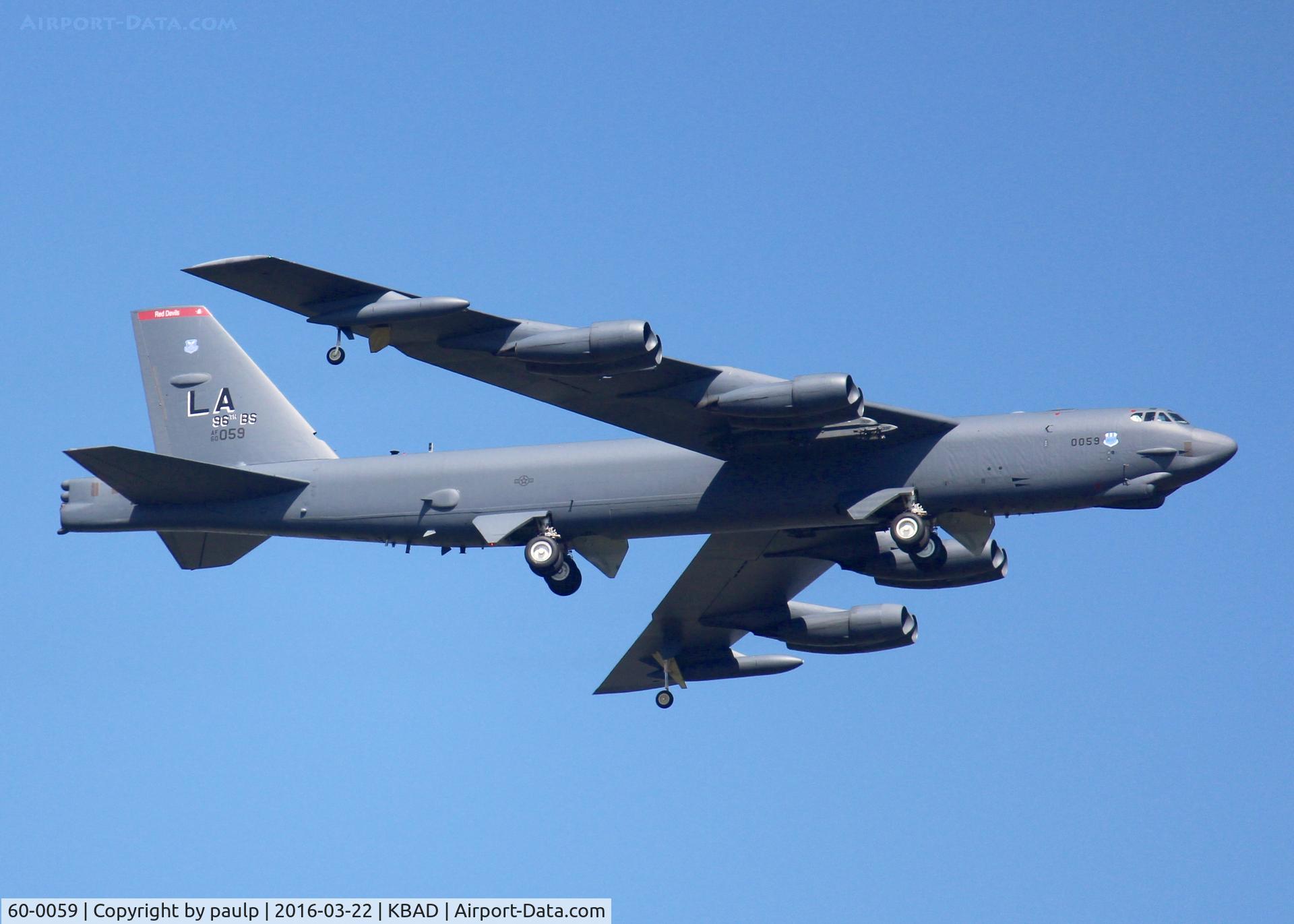 60-0059, 1960 Boeing B-52H Stratofortress C/N 464424, At Barksdale Air Force Base.