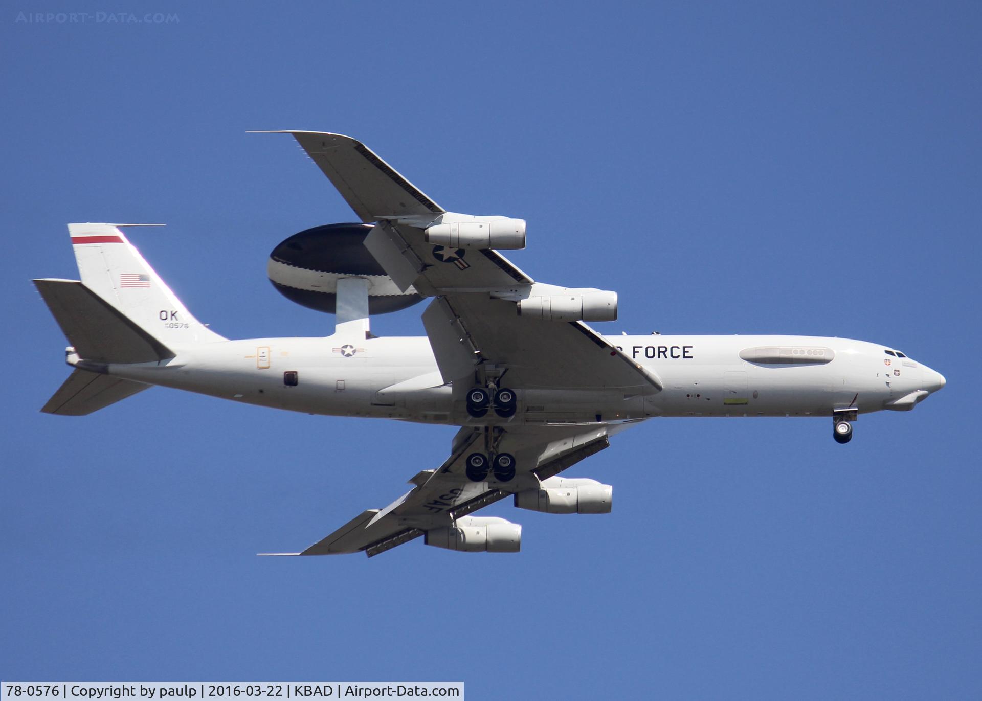 78-0576, 1979 Boeing E-3B Sentry C/N 21752, At Barksdale Air Force Base.
