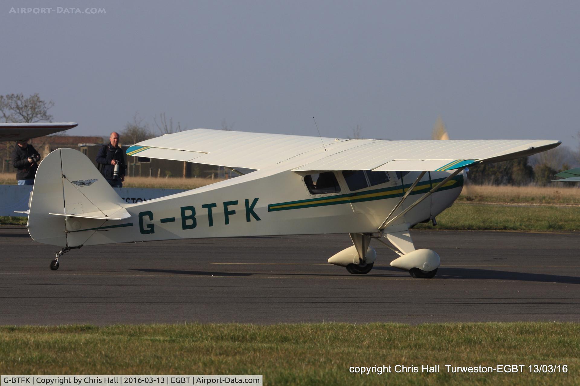 G-BTFK, 1947 Taylorcraft BC-12D Twosome C/N 10540, at the Vintage Aircraft Club spring rally