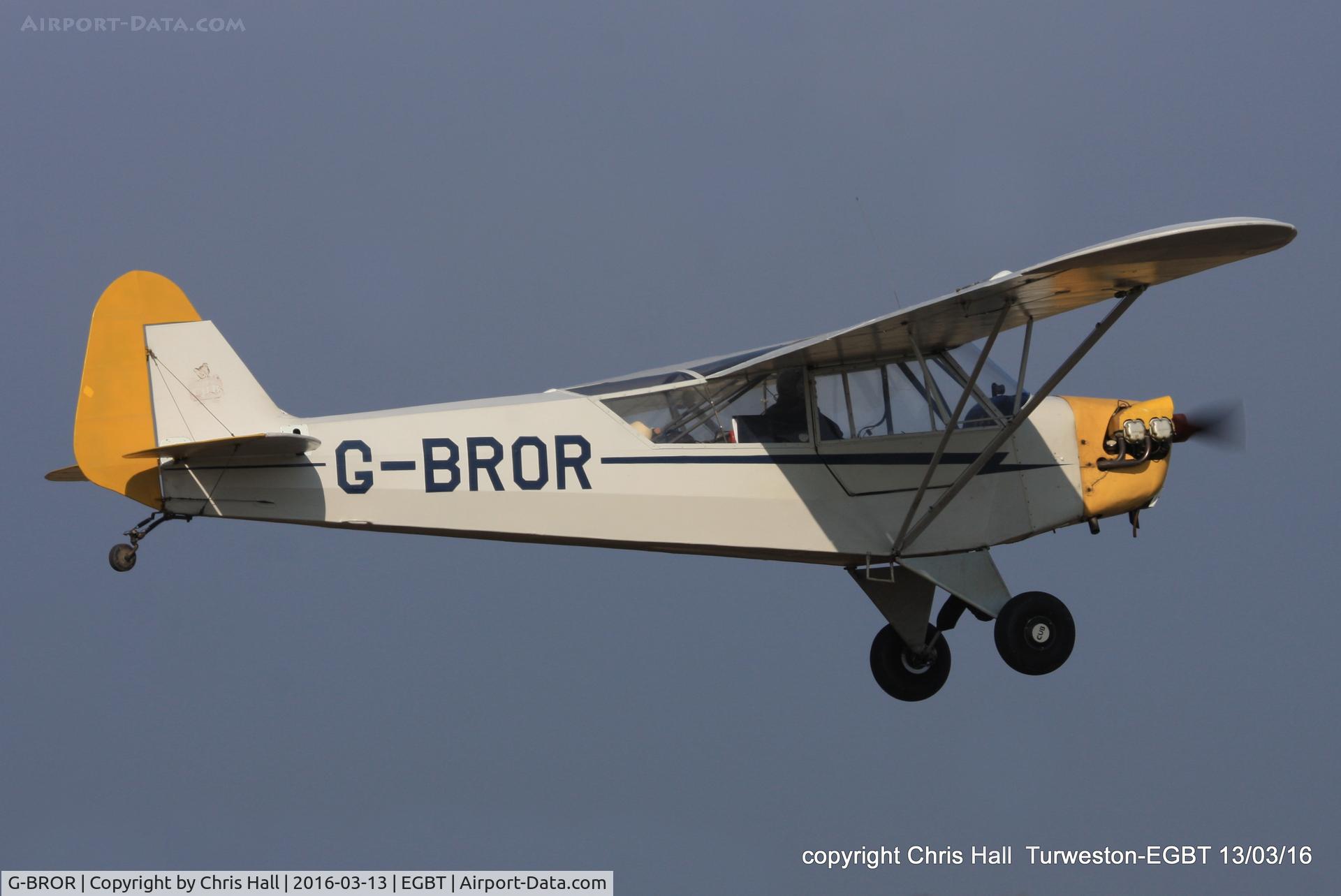 G-BROR, 1943 Piper L-4H Grasshopper (J3C-65D) C/N 10885, at the Vintage Aircraft Club spring rally