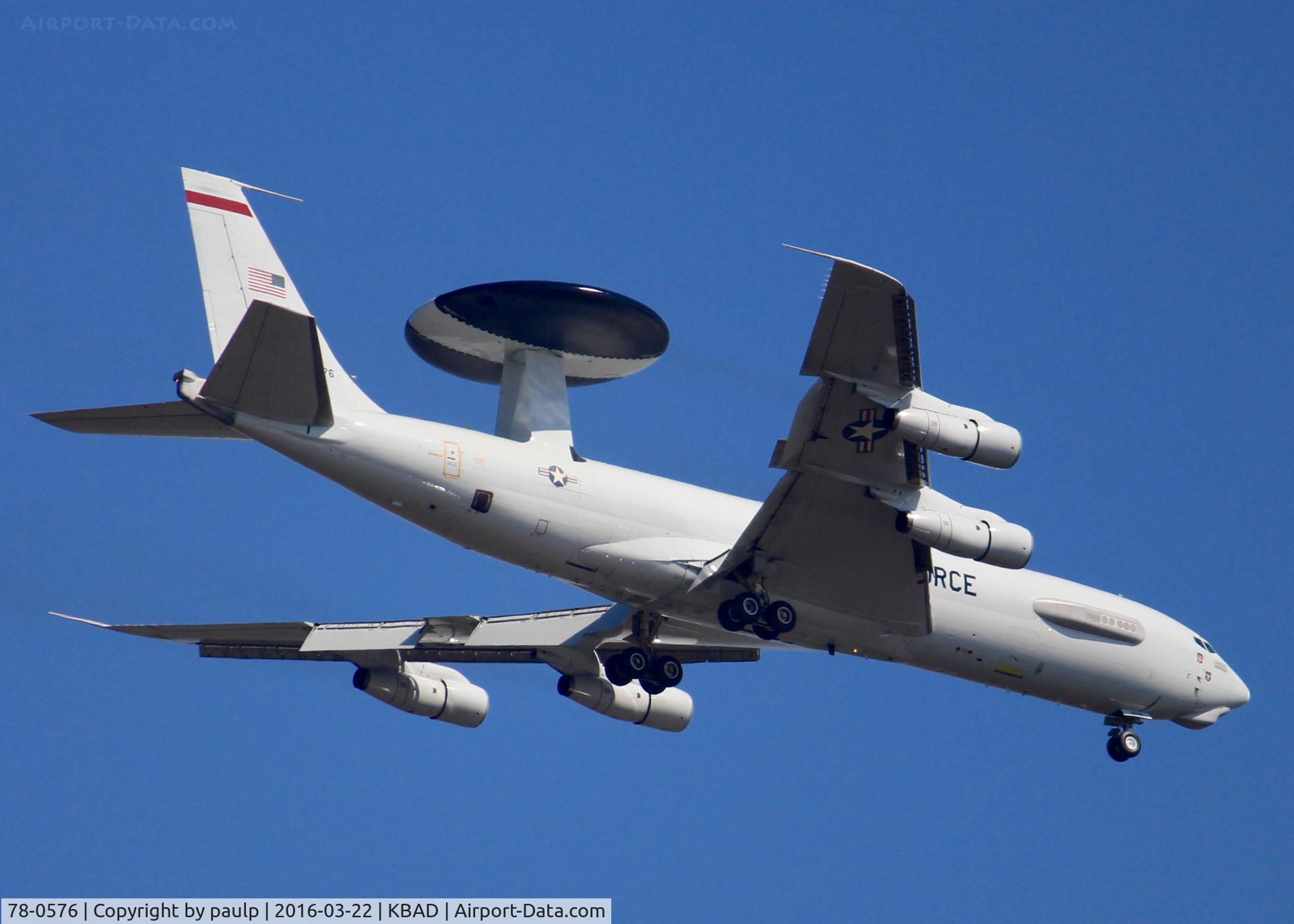 78-0576, 1979 Boeing E-3B Sentry C/N 21752, At Barksdale Air Force Base.