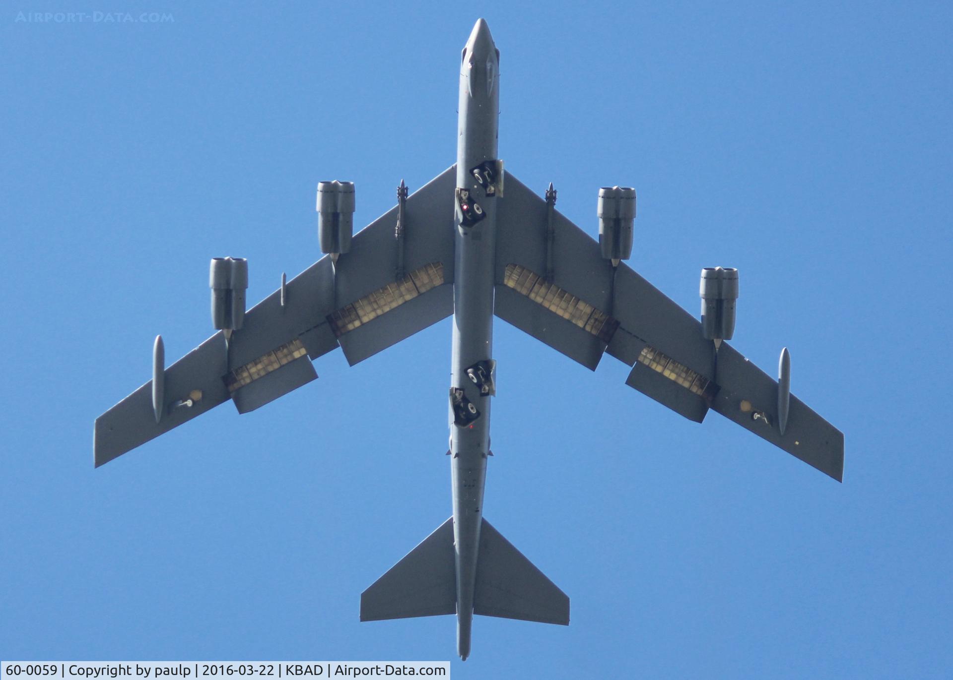 60-0059, 1960 Boeing B-52H Stratofortress C/N 464424, At Barksdale Air Force Base.Gear almost folded out.