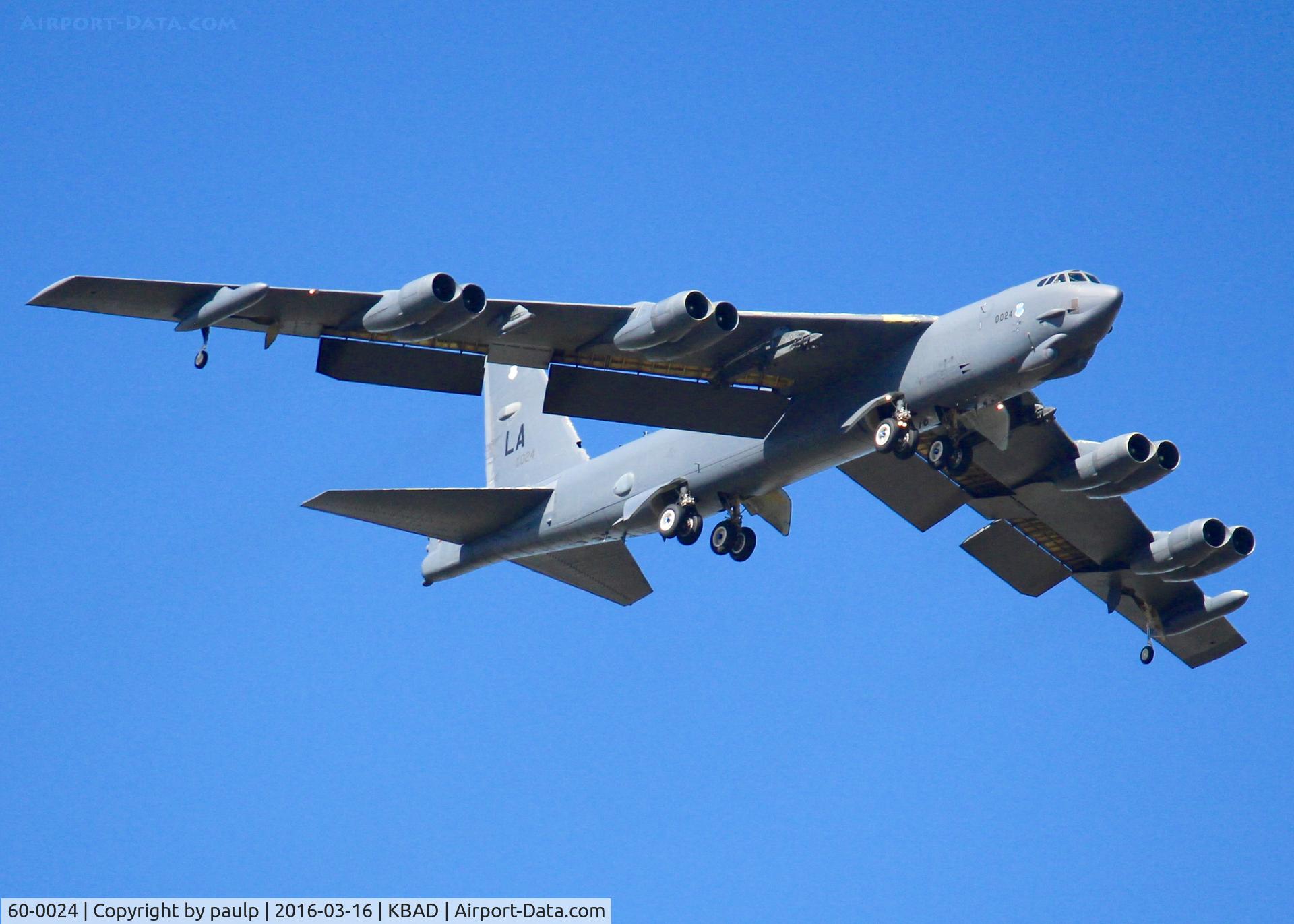 60-0024, 1960 Boeing B-52H Stratofortress C/N 464389, At Barksdale Air Force Base.