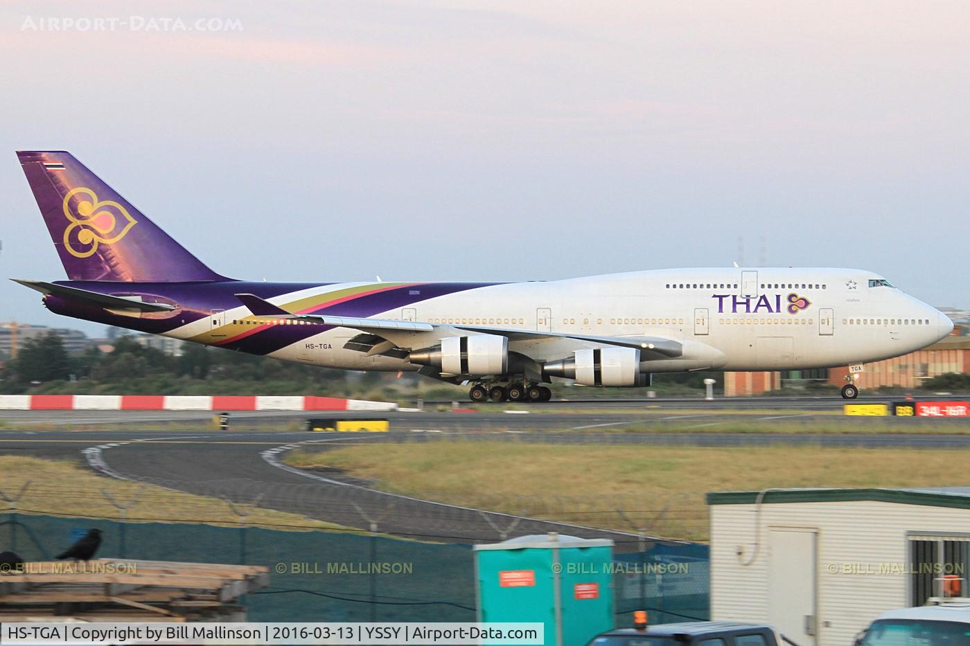 HS-TGA, 2001 Boeing 747-4D7 C/N 32369, in on 34L from BKK