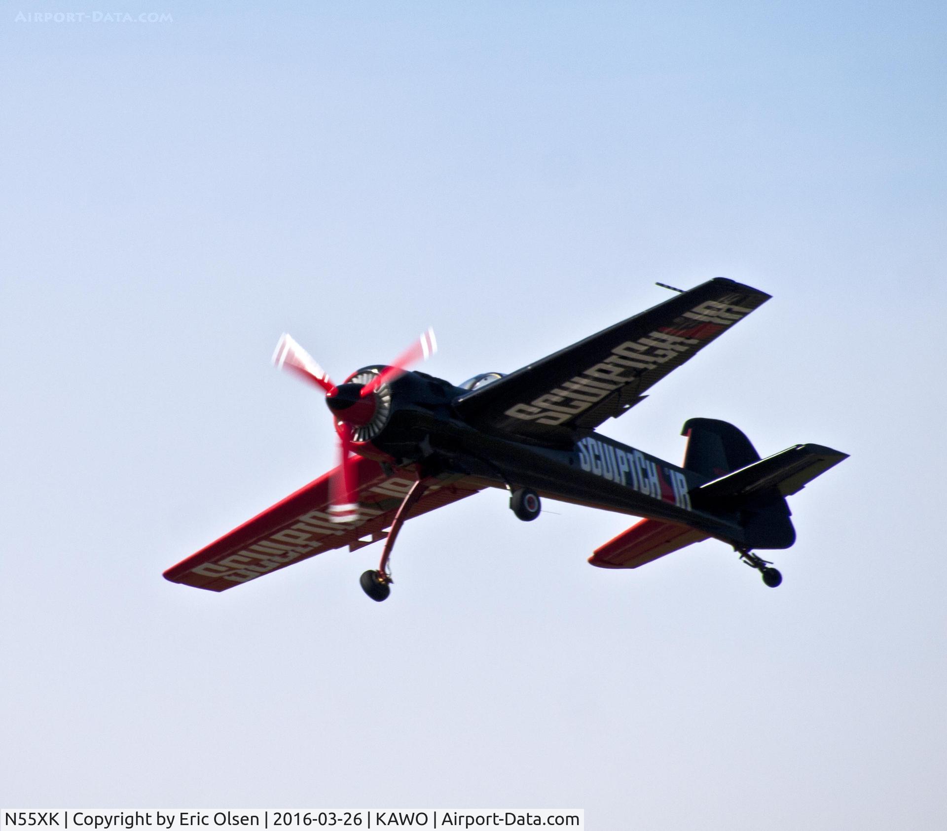 N55XK, 1992 Yakovlev Yak-55M C/N 920702, YAK 55M over the Arlington Airport.