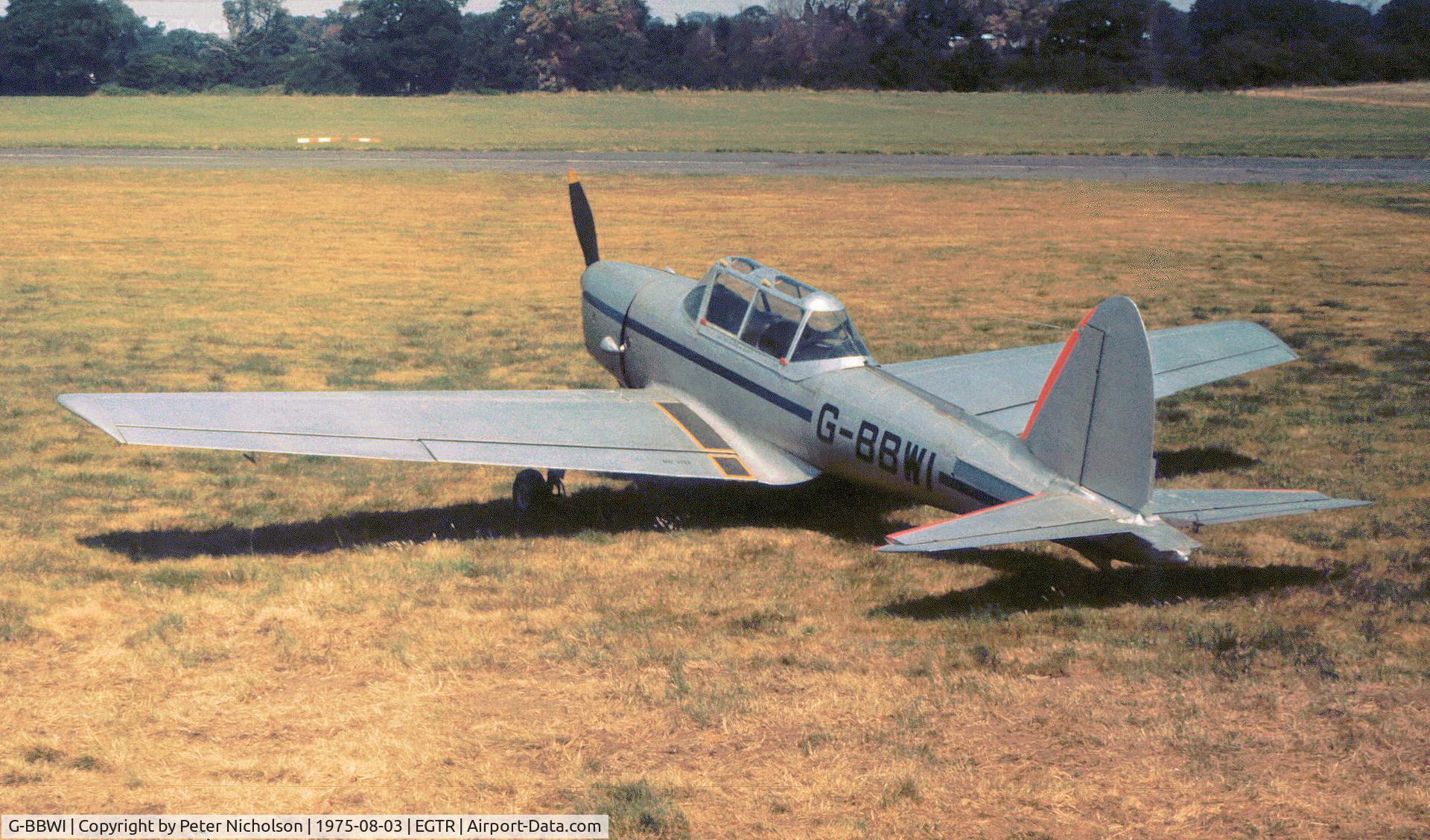 G-BBWI, 1952 De Havilland DHC-1 Chipmunk T.10 C/N C1/0676, Chipmunk T.10 as seen at Elstree in the Summer of 1975.