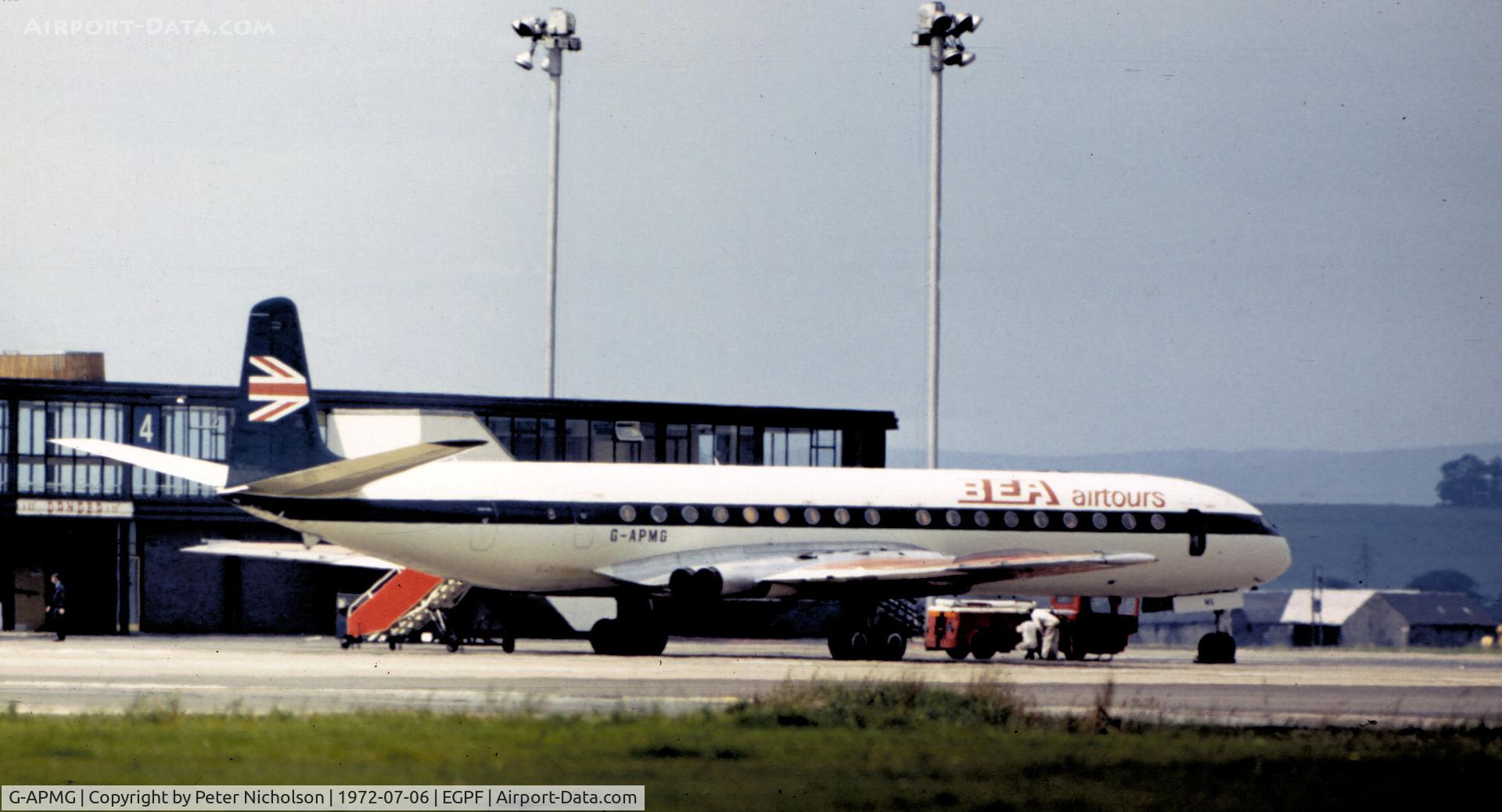 G-APMG, 1960 De Havilland DH.106 Comet 4B C/N 6442, BEA Airtours Comet 4B as seen at Glasgow in the Summer of 1972.