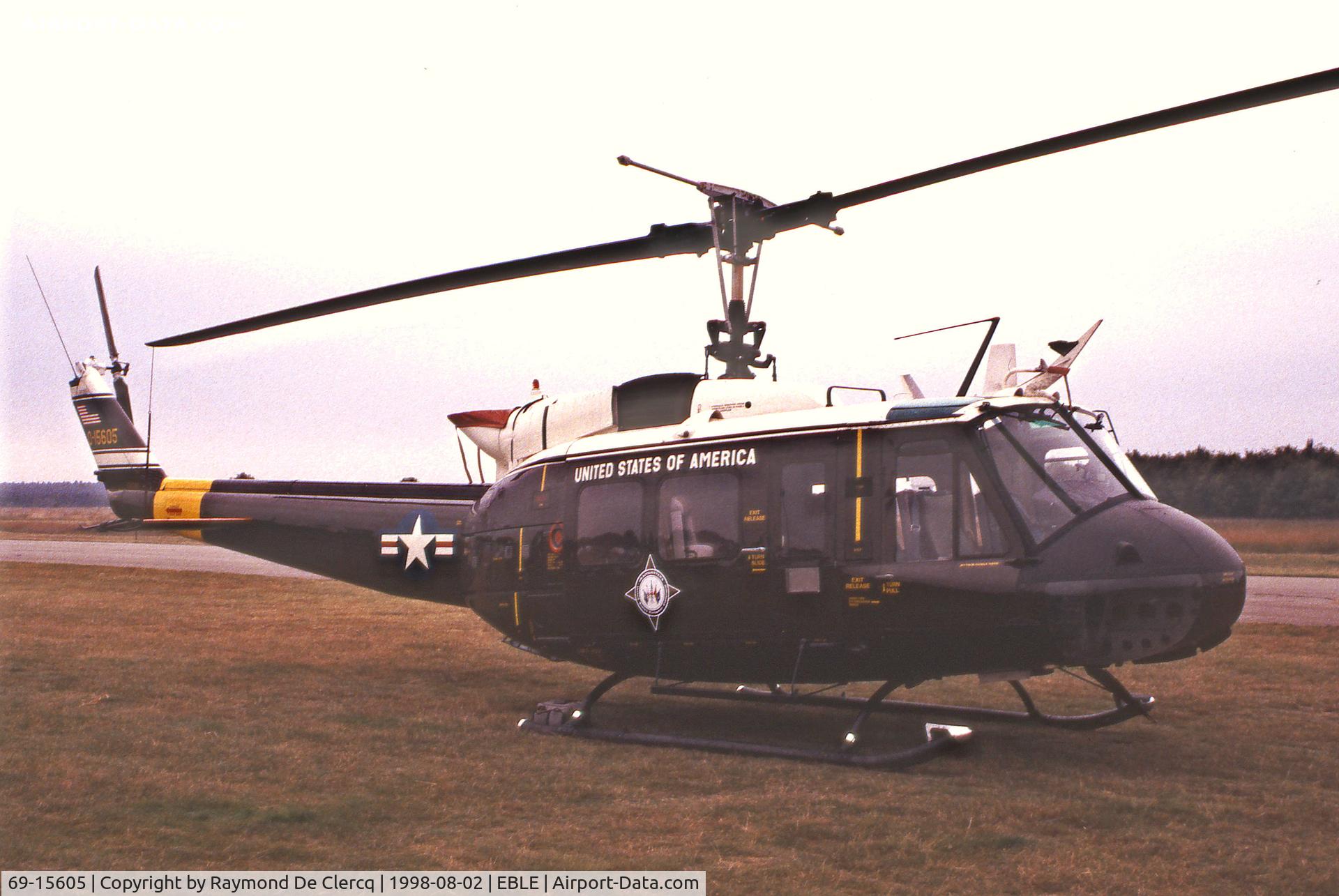 69-15605, 1969 Bell UH-1H Iroquois C/N 11893, Sanicole Airshow 1998.