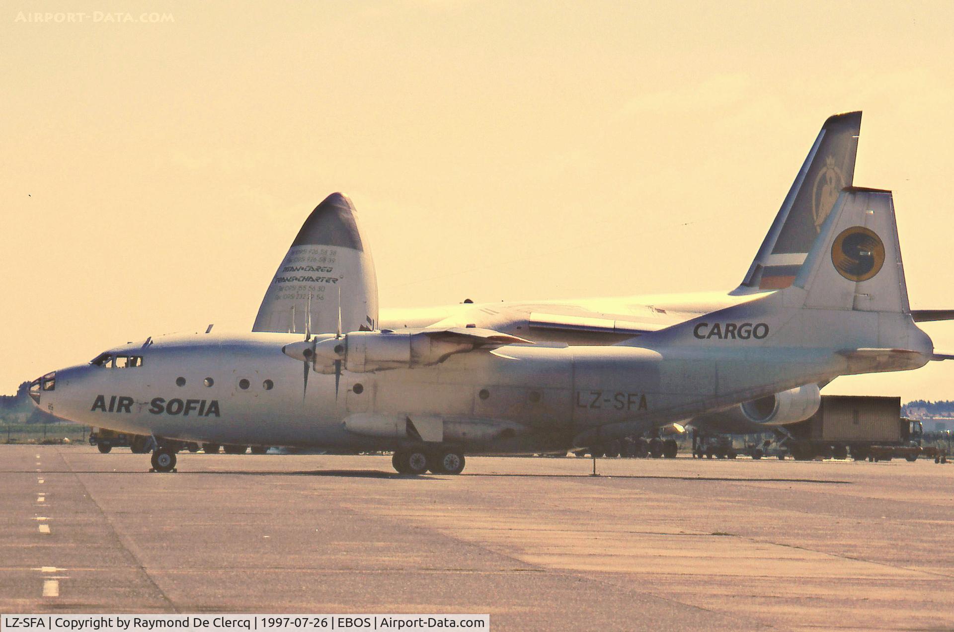 LZ-SFA, 1971 Antonov An-12BP C/N 02348007, At Ostend airport in1997.