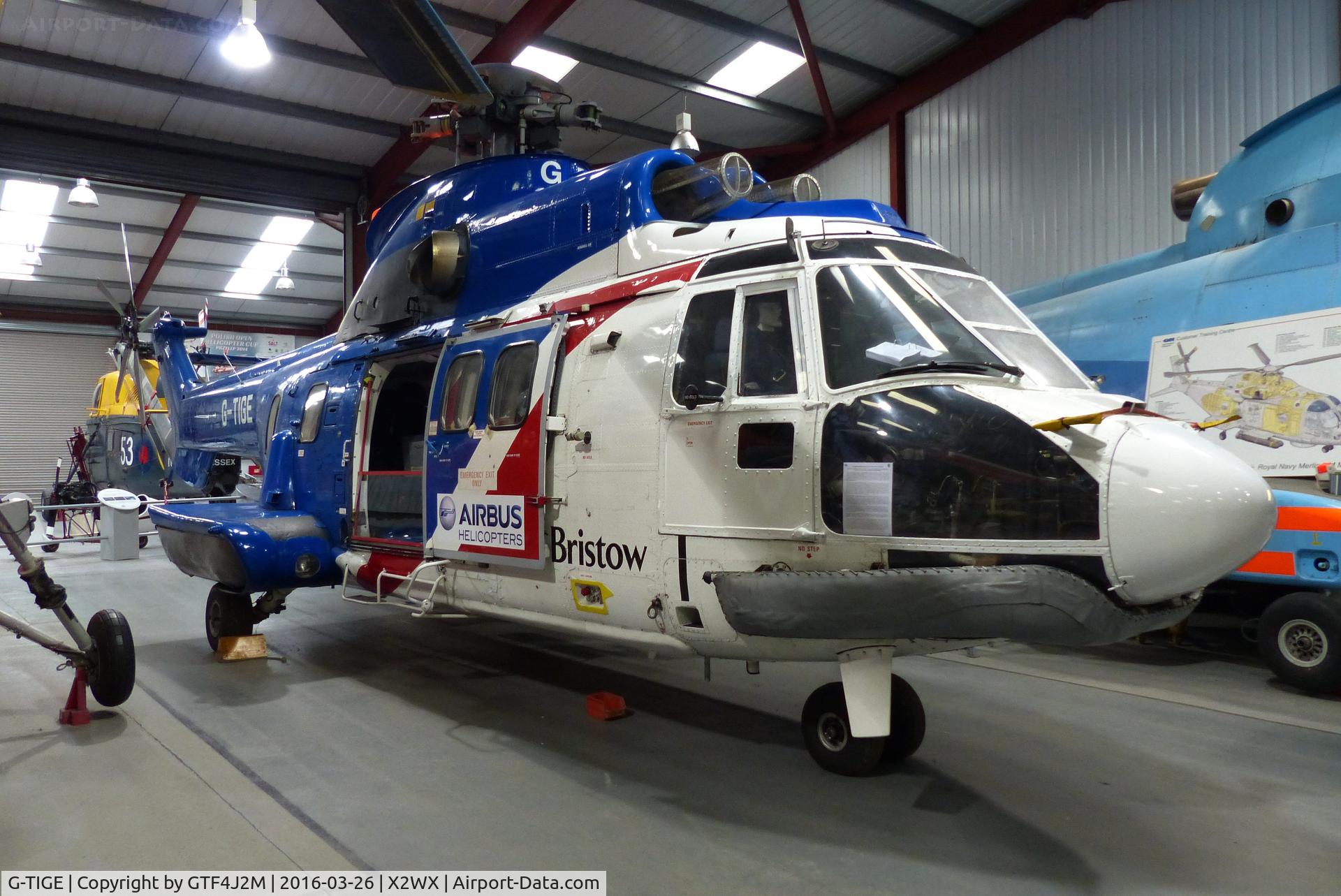G-TIGE, 1982 Aerospatiale AS-332L Super Puma C/N 2028, G-TIGE  at The Helicopter Museum 26.3.16