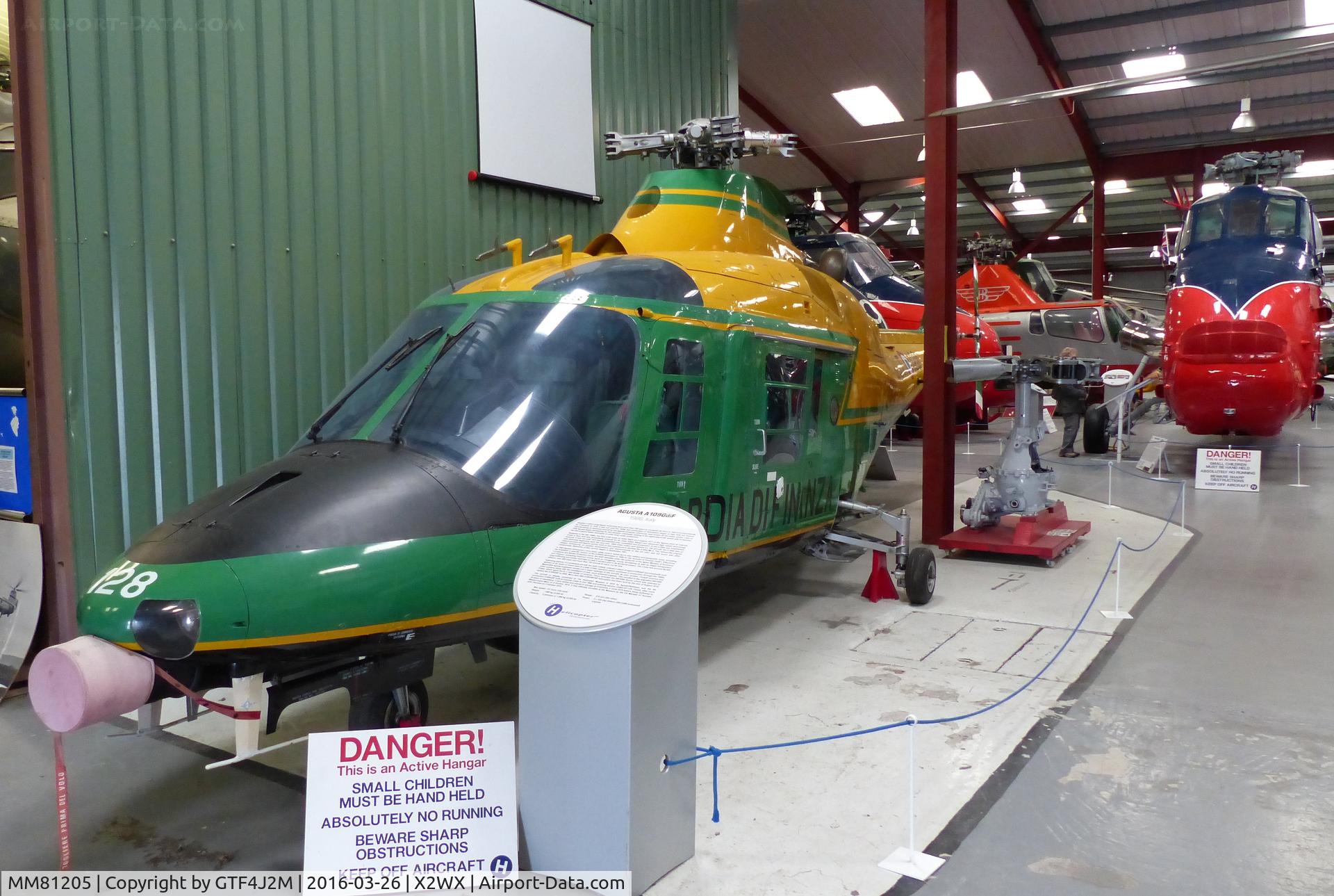 MM81205, Agusta A-109A-2 C/N 7336, MM81205 'GdiF 128'  at The Helicopter Museum 26.3.16
