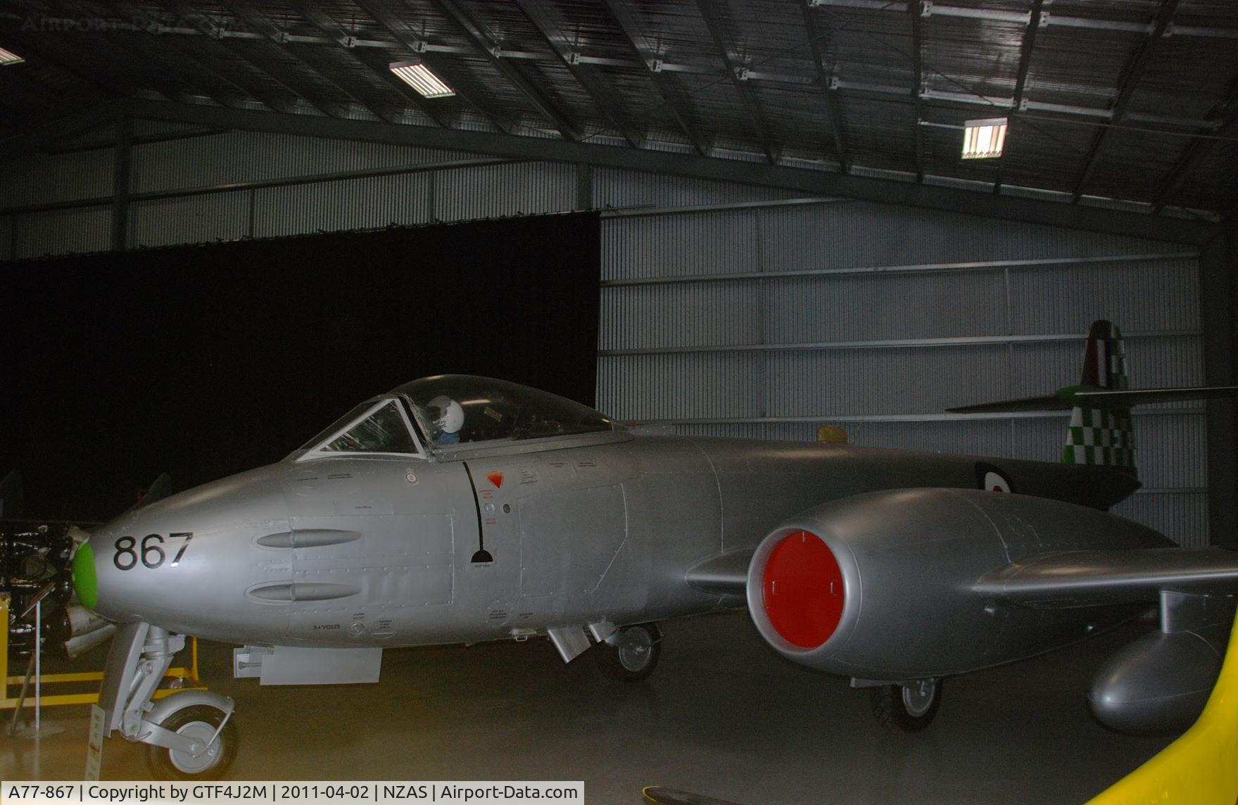 A77-867, 1952 Gloster Meteor F8 C/N Not found WK685/A77-867, A77-867 at the Ashburton Museum 2.4.11